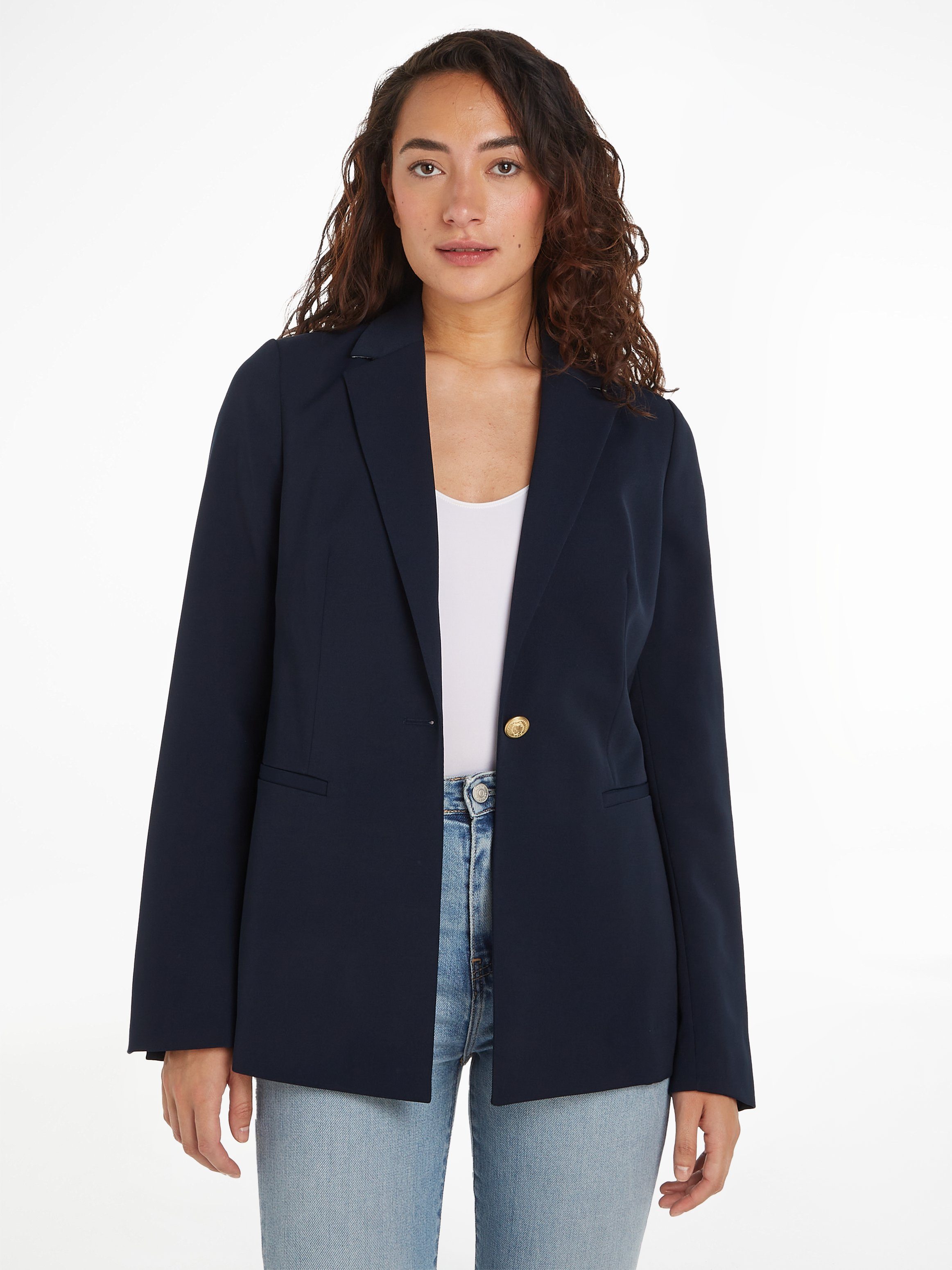 Tommy Hilfiger Kurzblazer GOLD BUTTON SLIM FIT SB BLAZER mit Rückenschlitz günstig online kaufen