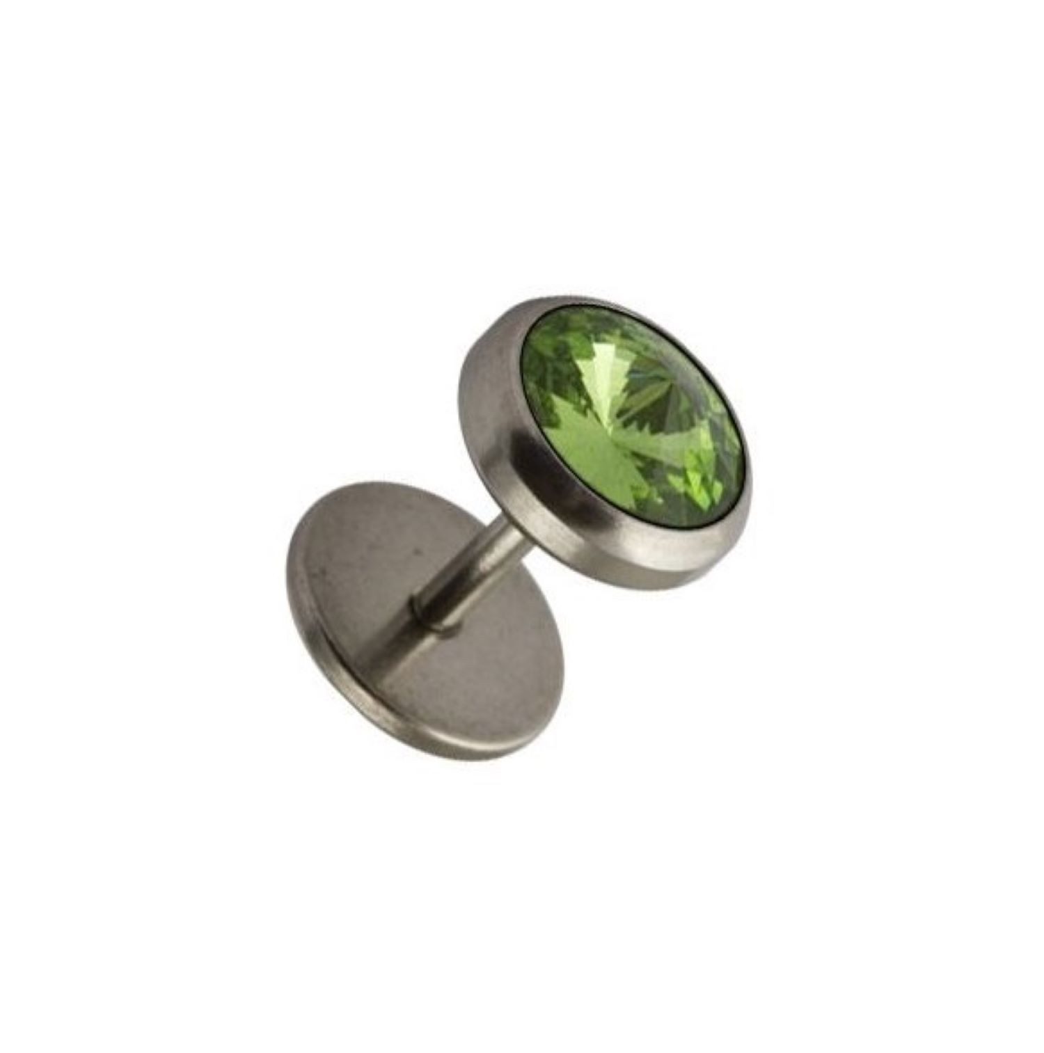 Kingka Single-Ohrstecker Fake Ear Plug, Piercing Ohrstecker mit Zirkonia Drehverschluß, Fake Plugs aus Chirurgenstahl mit Zirkonia, Lagerabverkauf SALE