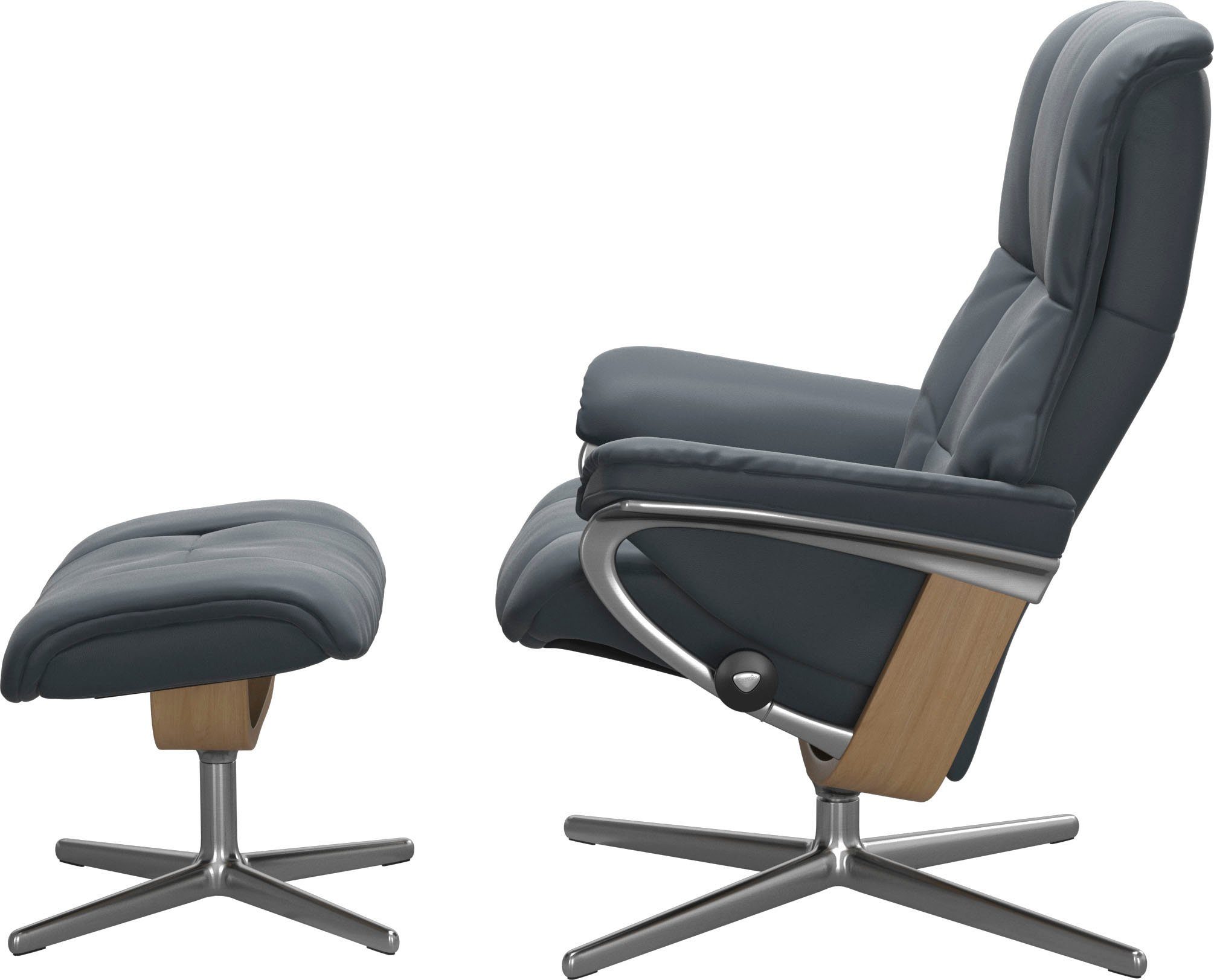 Stressless® Relaxsessel Mayfair (Set, Hocker), mit S, Cross Größe Holzakzent Base, & M mit Eiche L, mit Hocker, Relaxsessel