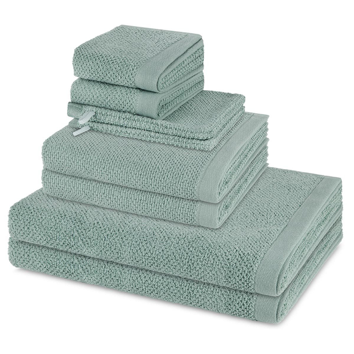 Möve Handtuch Set Bliss, Walkfrottee (Spar-Set, 8-St), 2 X Wasch- 2 X Gäste- 2 X Dusch- 2 X Handtuch im Set - Baumwolle