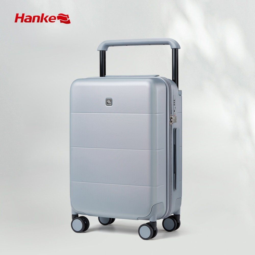 Premium Hanke grau Hartschalen-Trolley Hartschalenkoffer Polycarbonat, Handgepäckkoffer