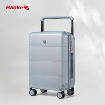 Hanke Hartschalen-Trolley Handgepäckkoffer Hartschalenkoffer Premium Polycarbonat, grau