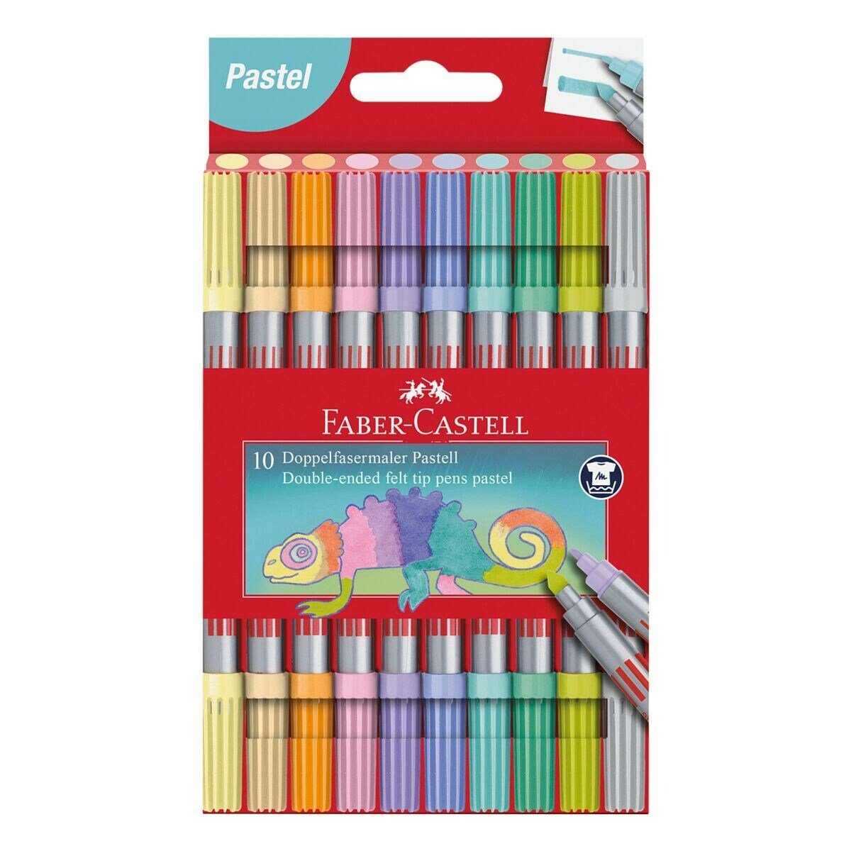 Faber-Castell Filzstift Pastell, (10-tlg), Doppelfasermaler