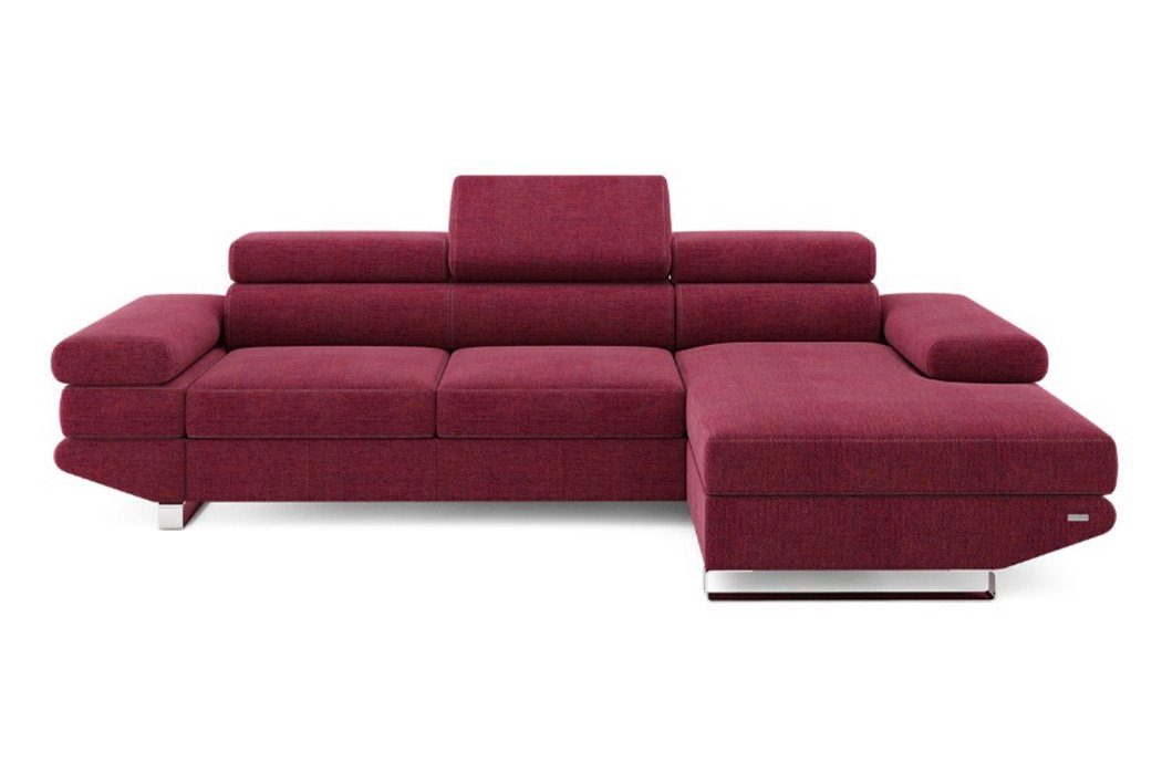 Ecksofa Textil, Couch Eck Couch Polster JVmoebel Design Stoff Sofa Europe Ecksofa L-Form in Rot Made
