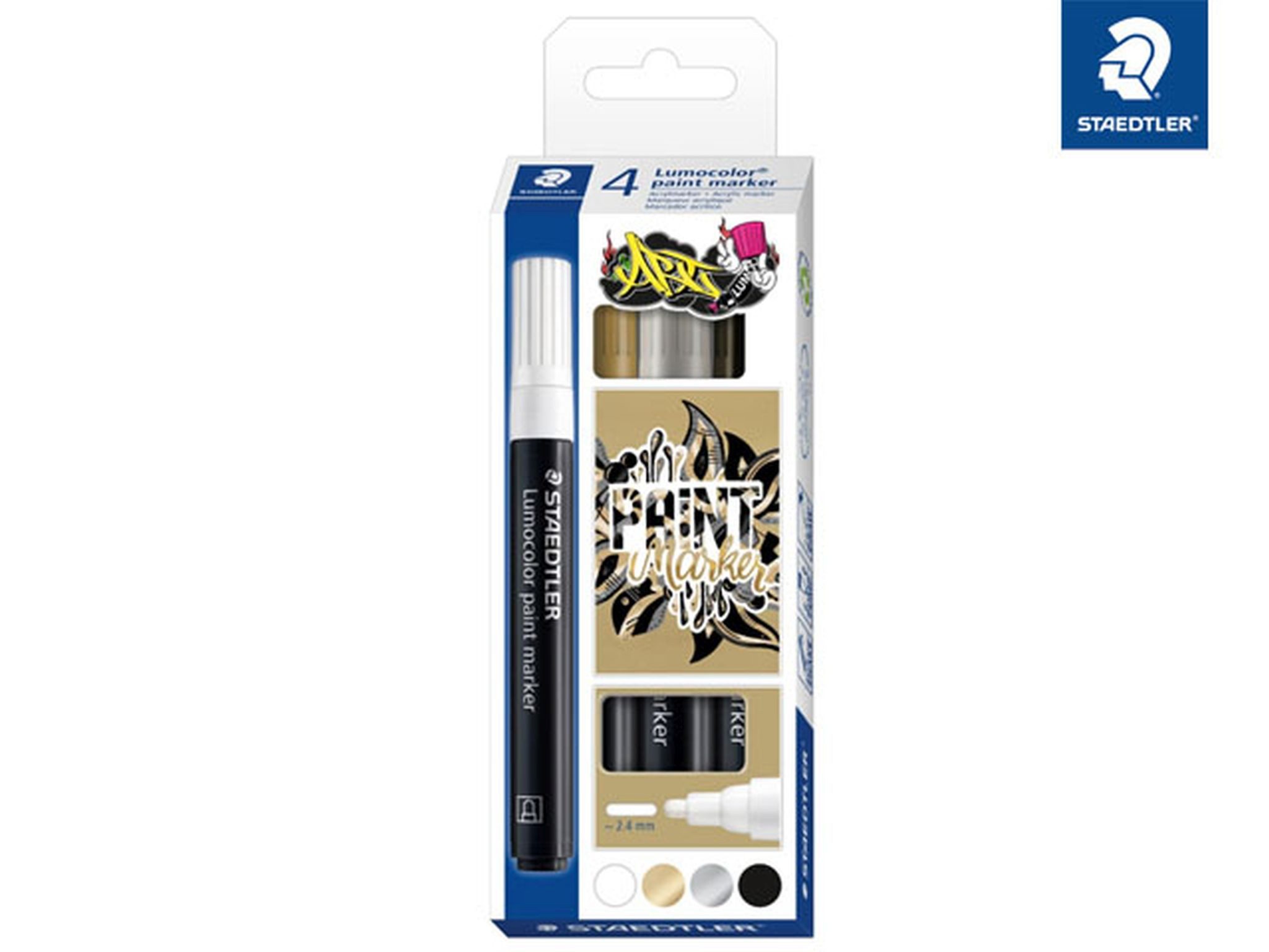 STAEDTLER Malstift Staedtler Acrylmarker Lumocolor 4St