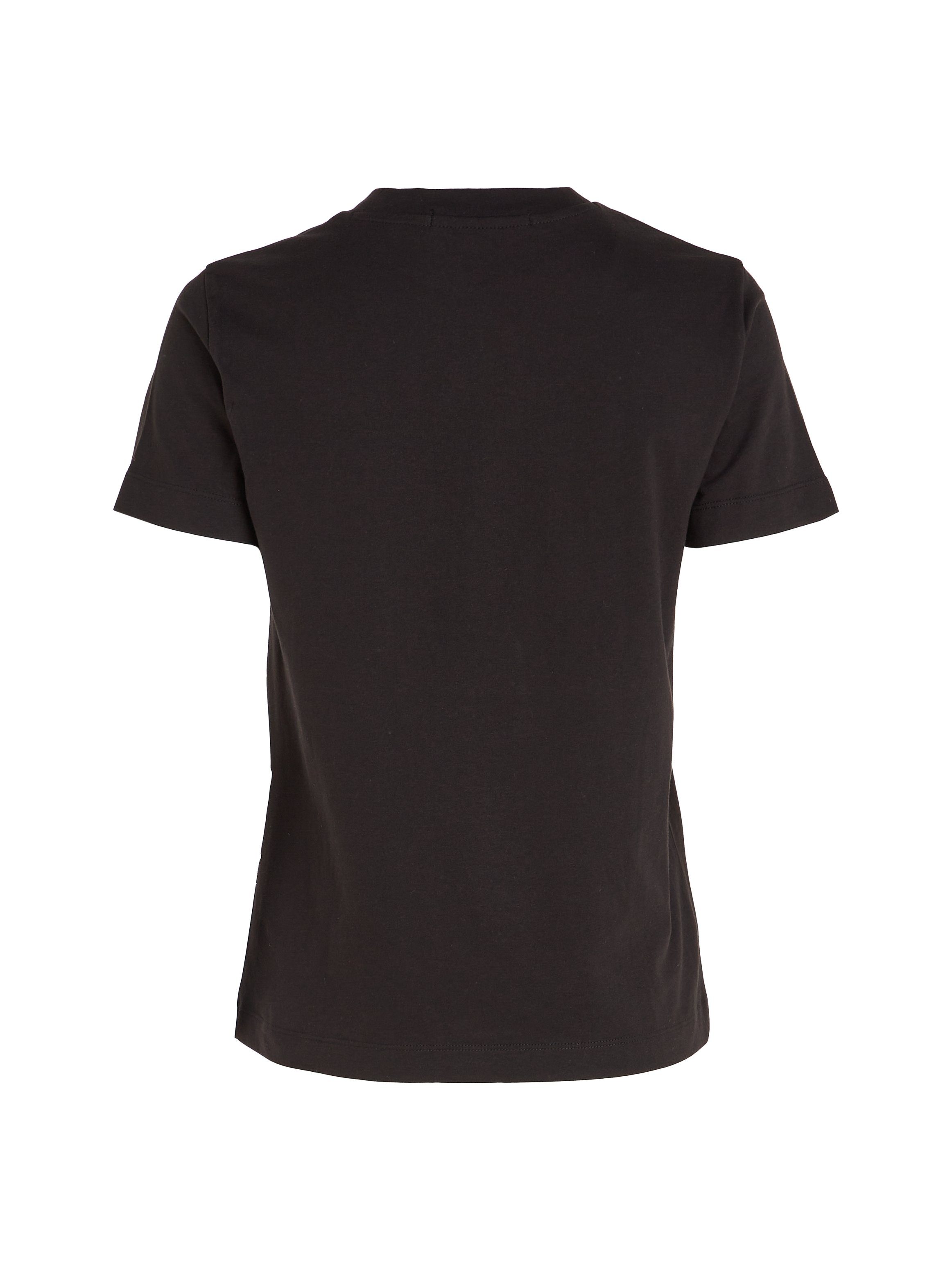 Calvin Klein Jeans T-Shirt Markenlabel Ck mit STRAIGHT INSTITUTIONAL Black TEE