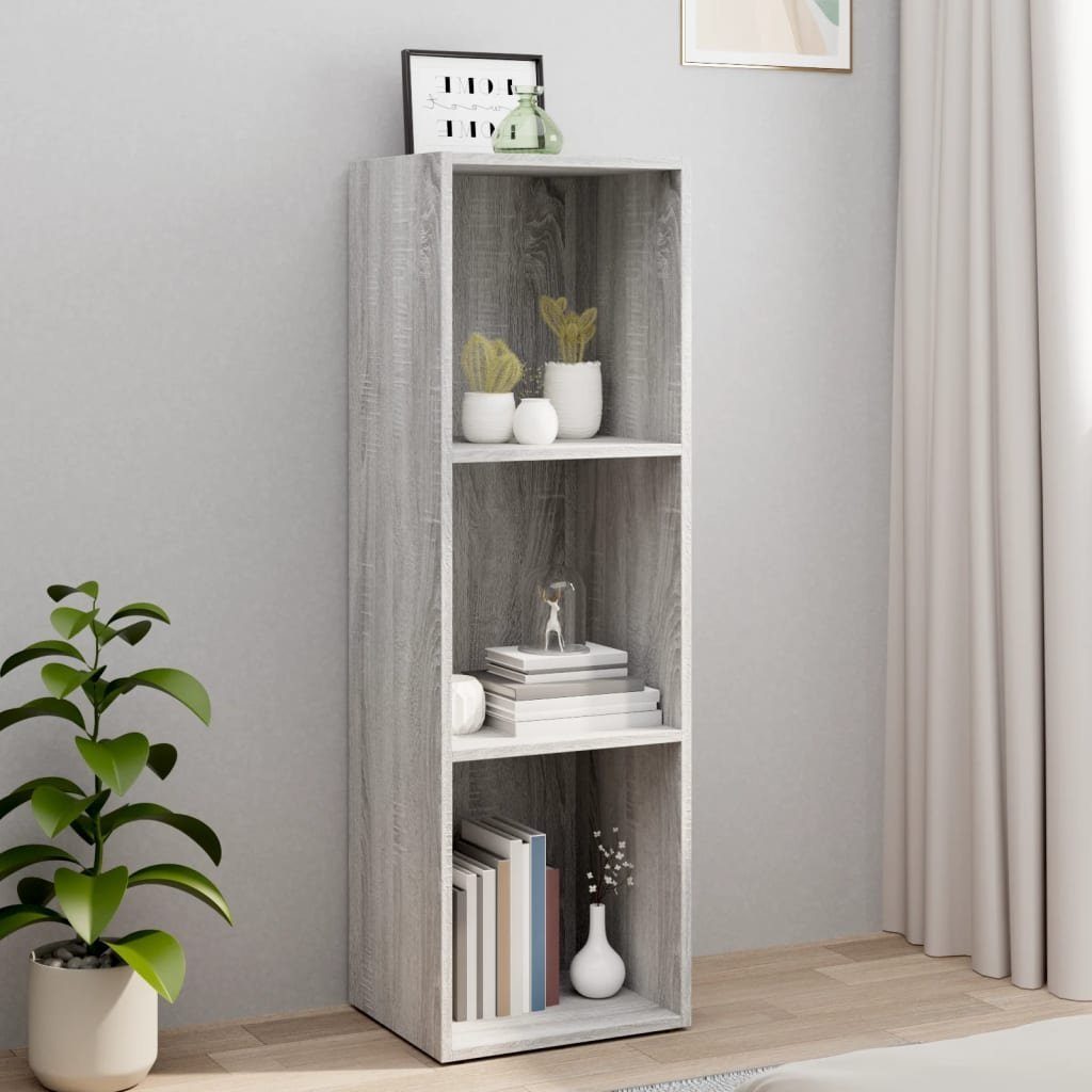 furnicato Bücherregal Holzwerkstoff 36x30x114 Bücherschrank/TV-Schrank Sonoma Grau cm