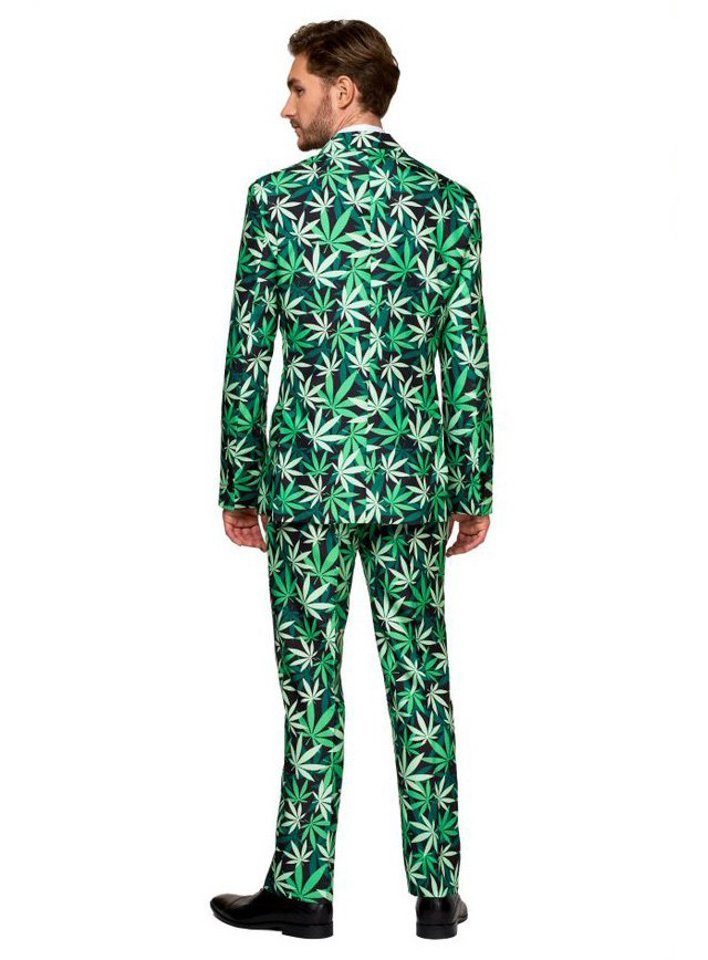 SuitMeister Partyanzug SuitMeister Cannabis Kostüm Anzug - für Karneval, Der Weed 'Smoking': cooler Anzug Für druffe Typen