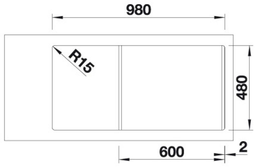 (1 50/100 inkl Multifunktionsschale Granitspüle schwarz eckig, cm, erhältlich Farben, aus mehreren 6 Blanco SONA S, in St), Edelstahl