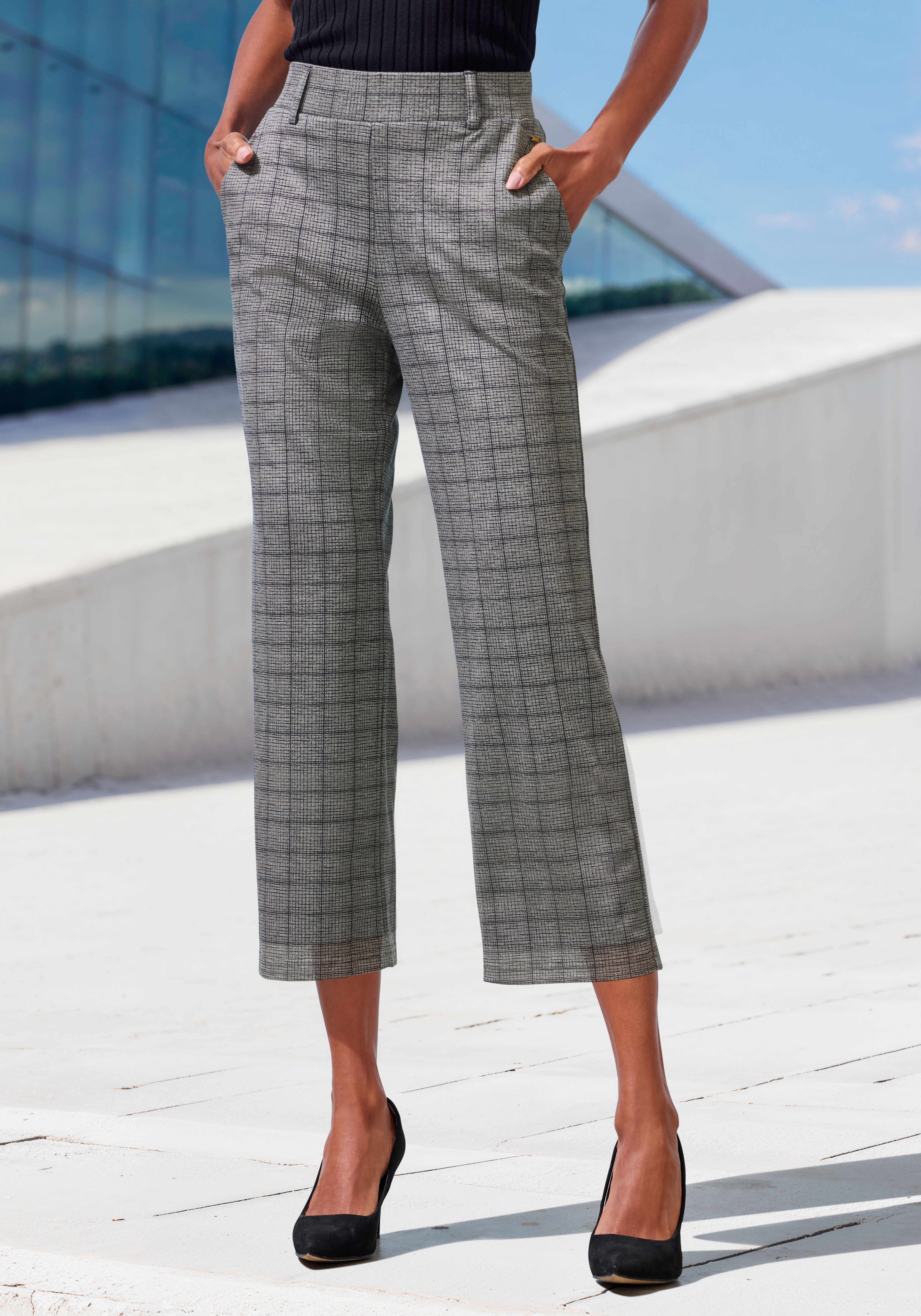 LASCANA Culotte mit Jacquard Strickmuster oder uni schwarz