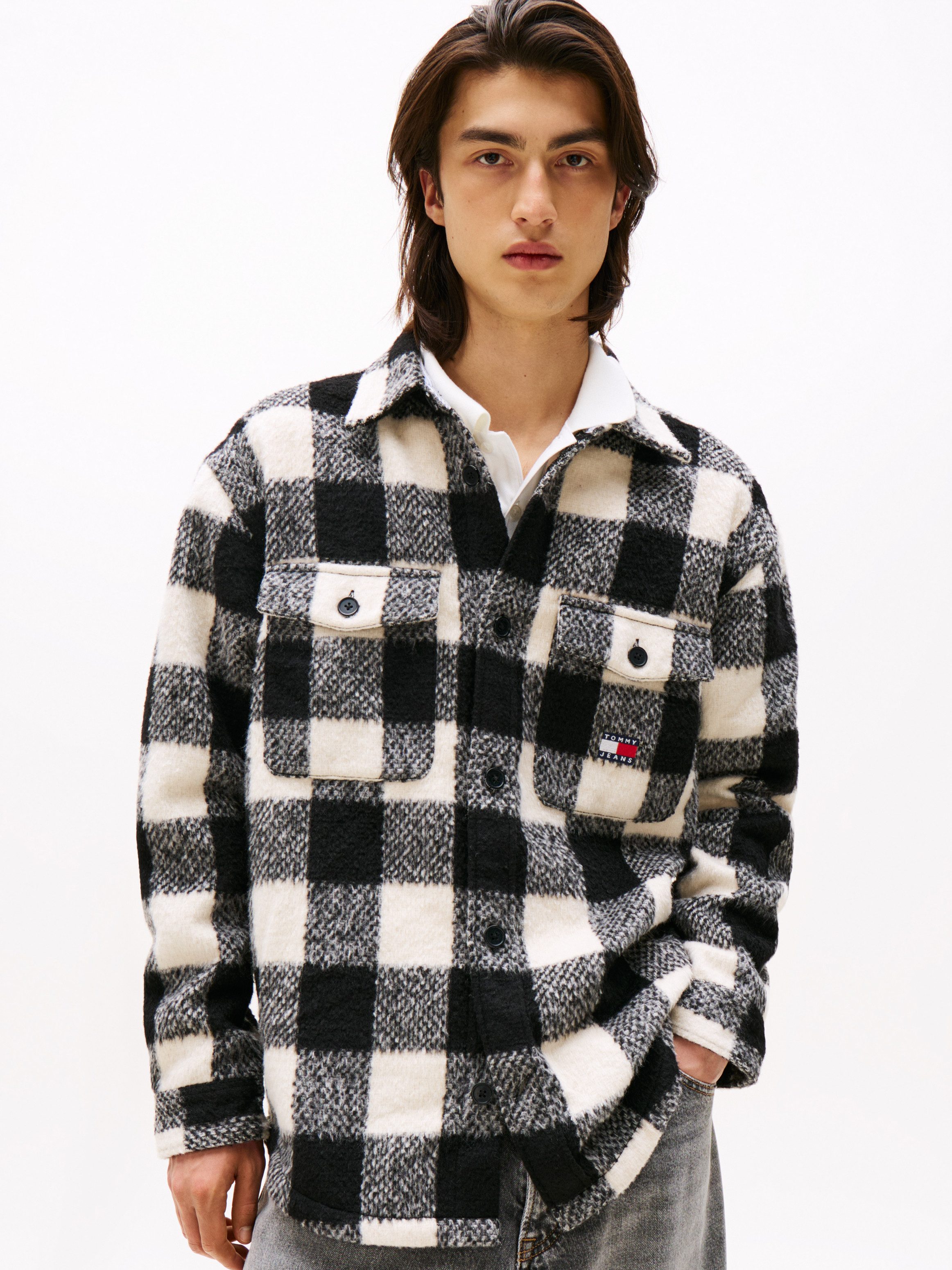 Tommy Jeans Hemdjacke TJM CHECK OVERSHIRT Flanell, oversized, dezent strukt günstig online kaufen