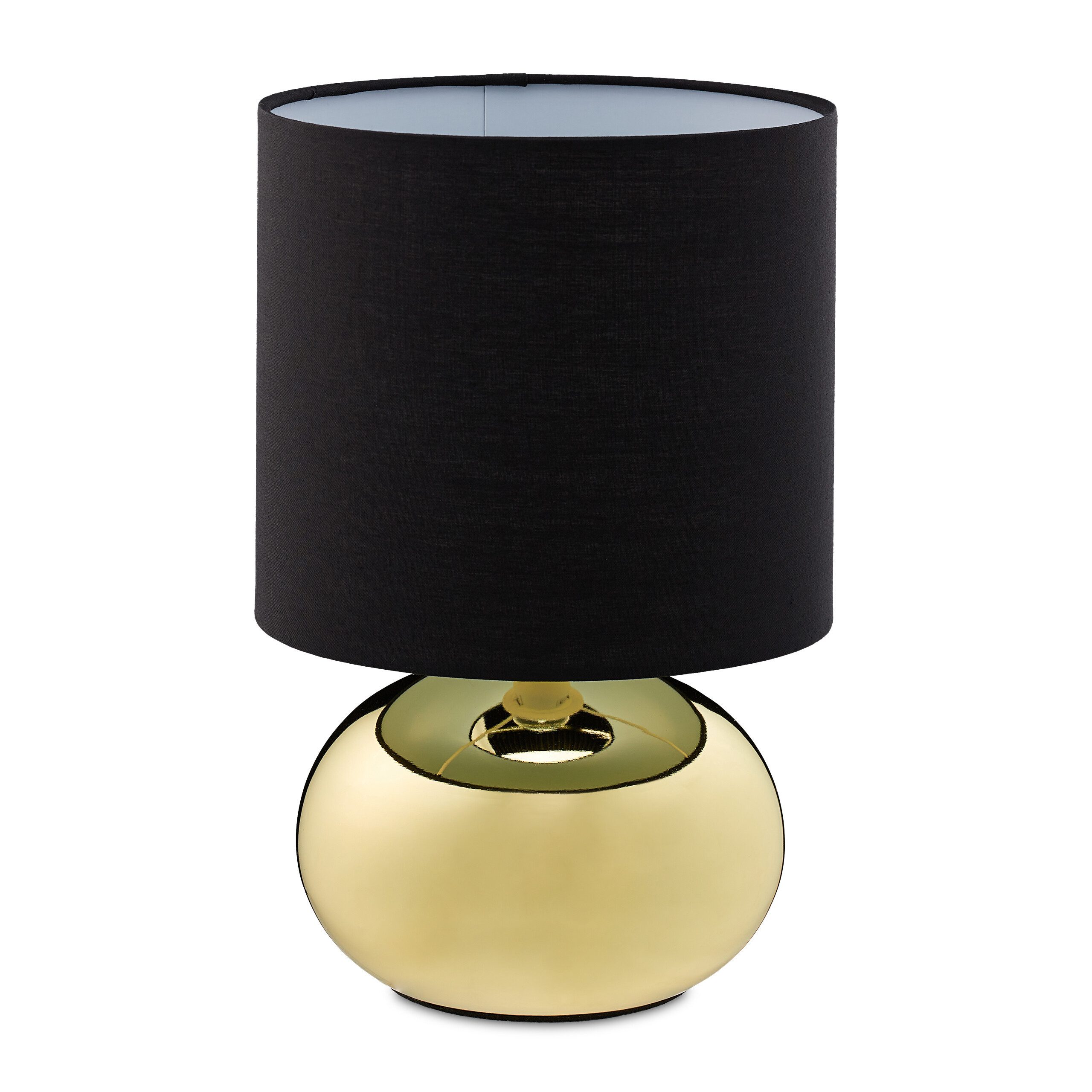 relaxdays Nachttischlampe Tischlampe Metall & Stoff, ohne Leuchtmittel, gol günstig online kaufen