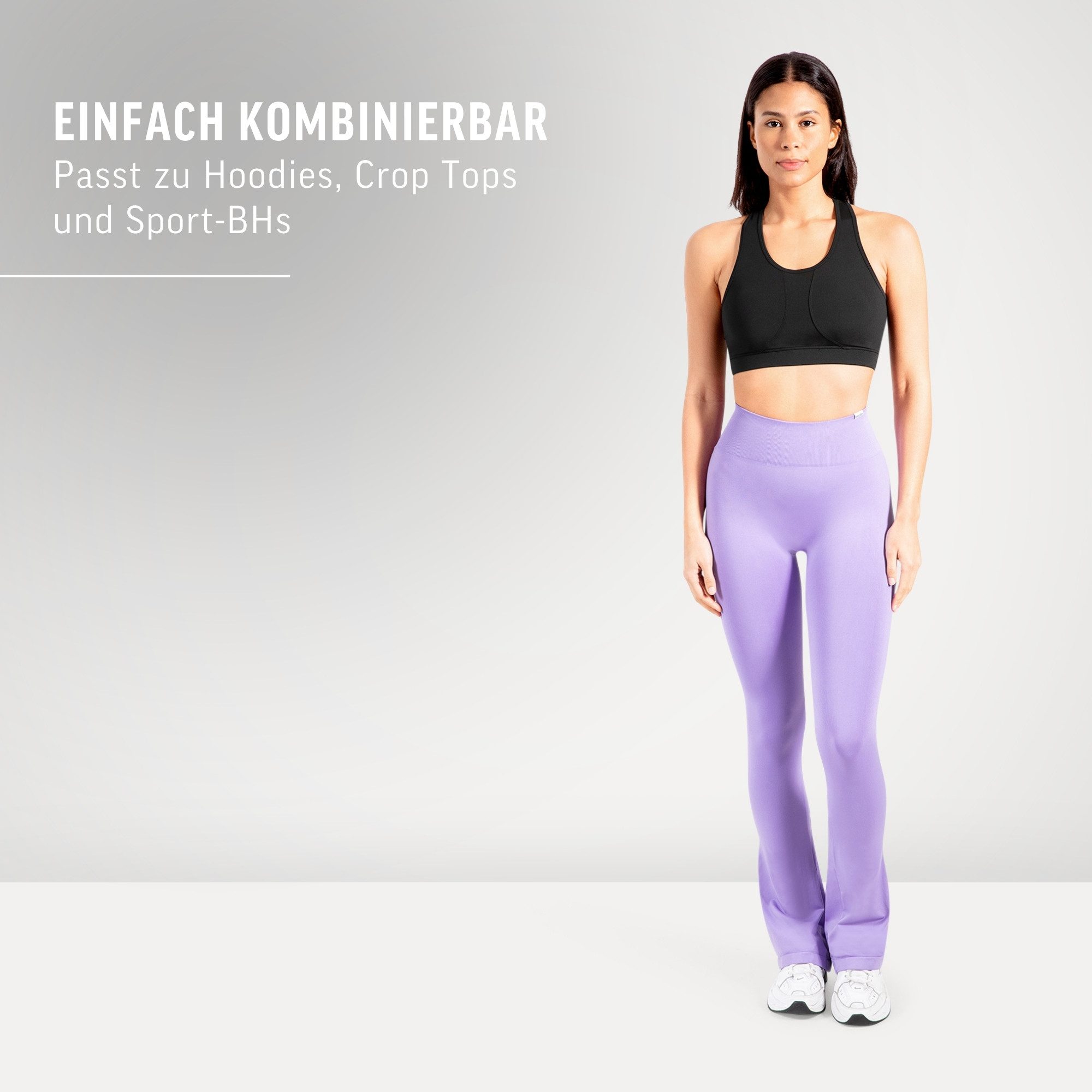 Smilodox Schlaghose Schlagleggings Oriana, High Waist, Sportleggings für Gym & Alltag Ausgestelltem Bein Schlaghose maximale Bewegungsfreiheit Sport Alltag