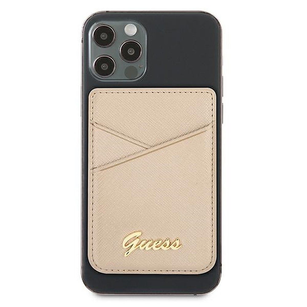 Guess Kartenetui Kartenetui Kartenhalter (Spar-Set, 1-tlg), MagSafe, Saffiano-Optik, 2 Fächer