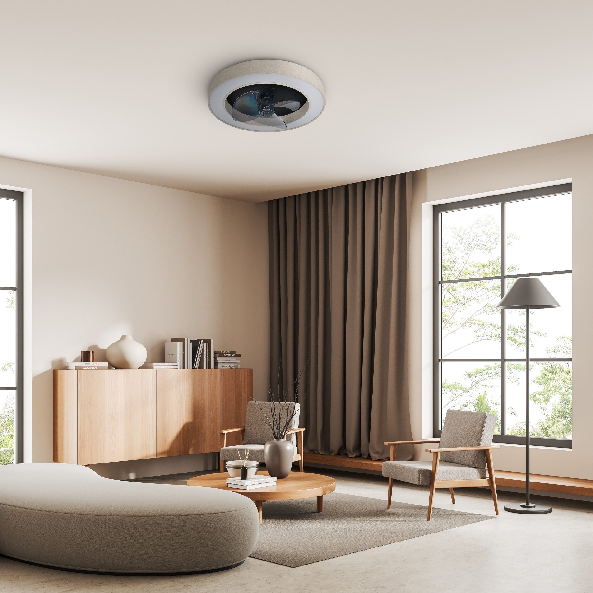 OTTO home LED Deckenleuchte Deckenventilator Vittor, CCT - über Fernbedienung, Dimmfunktion, Memoryfunktion, Nachtlichtfunktion, Ventilatorfunktion, mehrere Helligkeitsstufen, LED wechselbar, warmweiß - kaltweiß, inkl. Ventilator, dimmbar, CCT, Memory, Nachtlicht, Timer, IR-Fernbed.