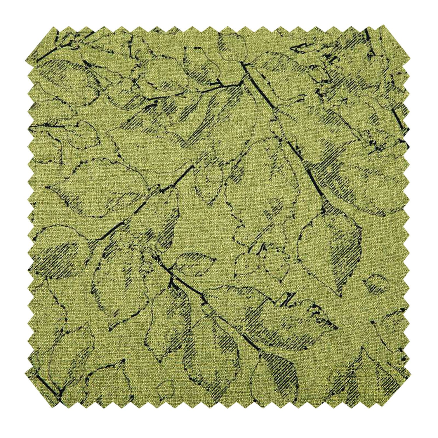 novely® Stoff MALCHIN GRACE - Polsterstoff im Leinenlook mit Blätter-Print, Strapazierfähig, Kuschelweich, Meterware, 1lfm
