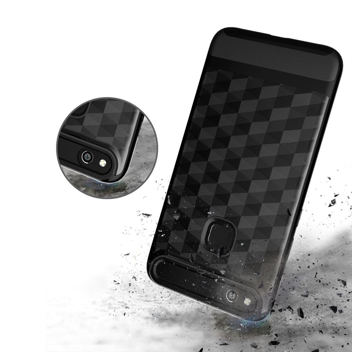 König Design Handyhülle Huawei P10 Lite, Huawei P10 Lite Handyhülle Backcover Rot