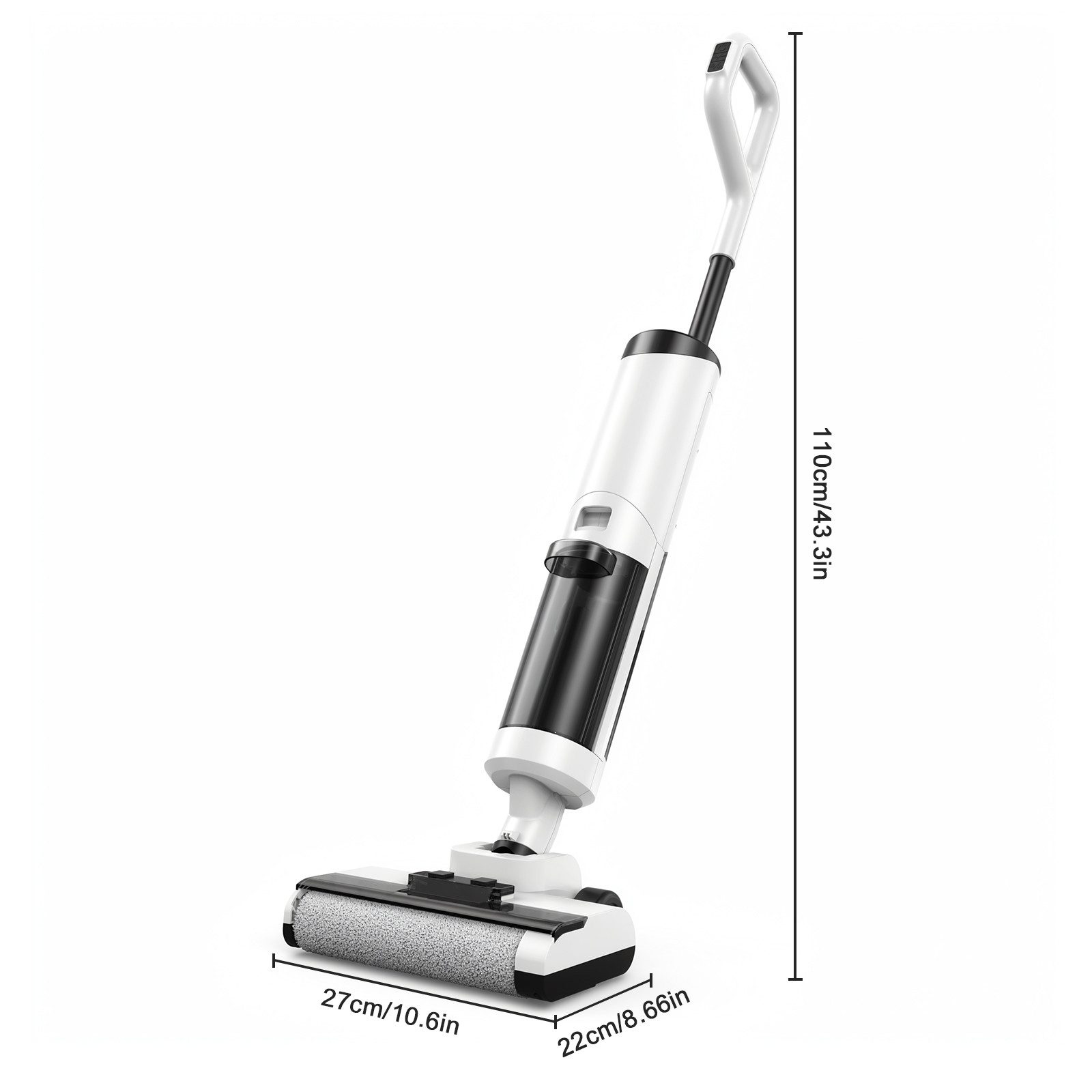 INSE Bodenstaubsauger D1 Nass Trockensauger, 150 W, beutellos, 150W 20KPa Akku Staubsauger mit Wischfunktion, 180°Lay-Flat, 40min