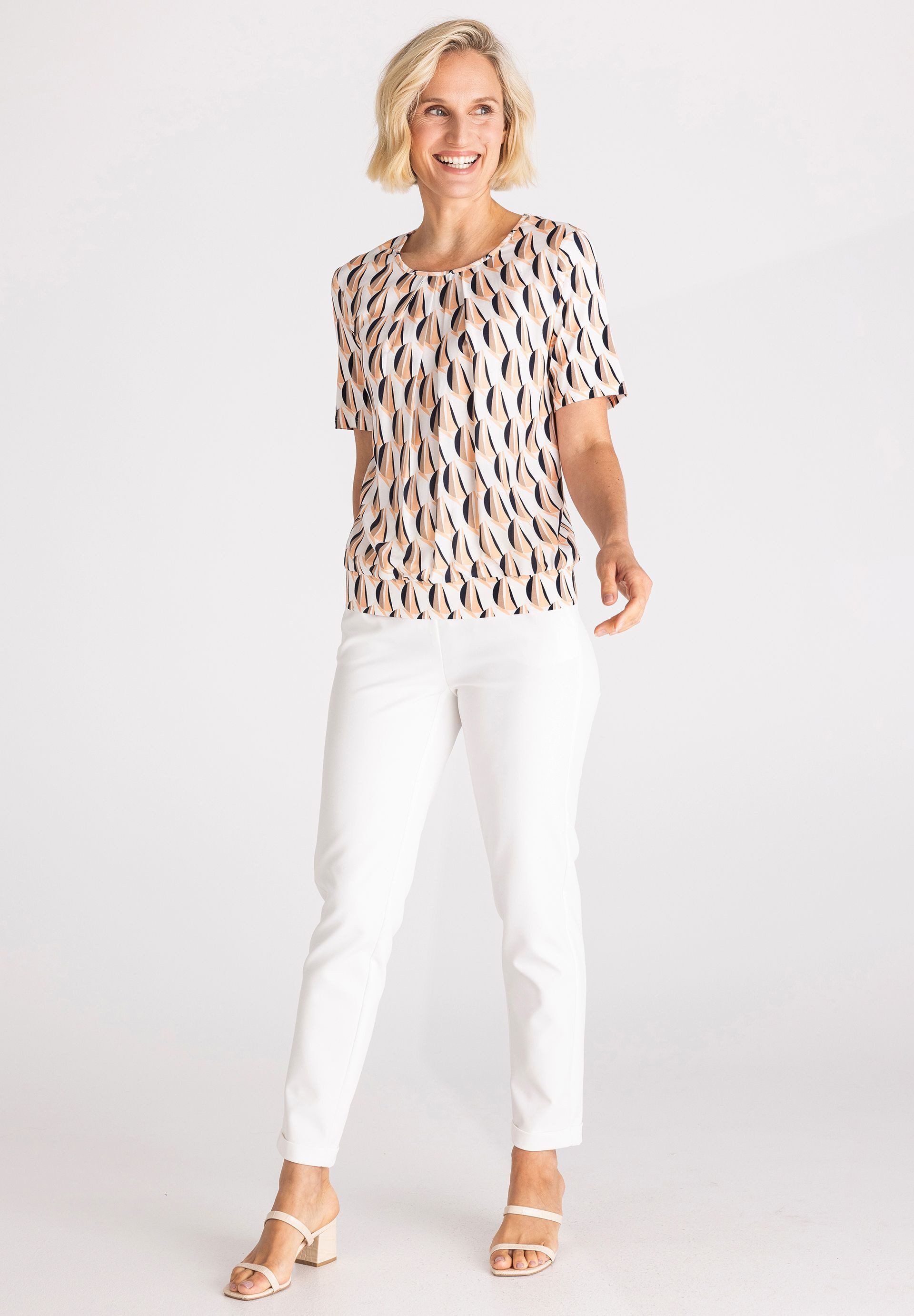 FRANK WALDER Blusenshirt mit zarter Drapierung