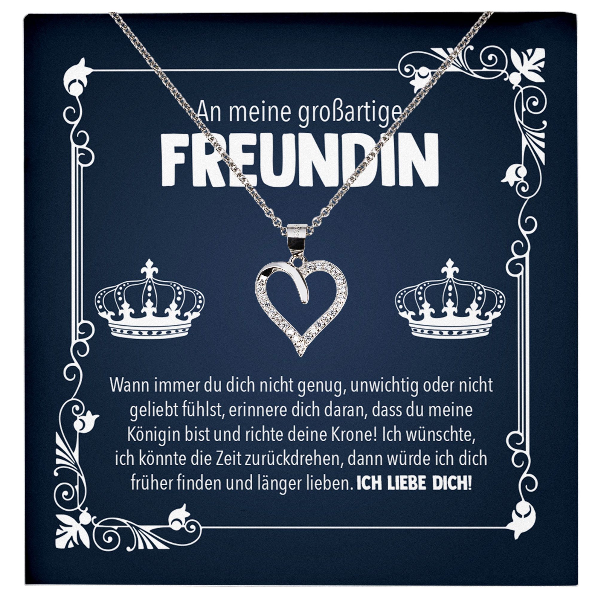 Schmuckset Königin Geschenk Freundin Valentinstag Liebe Frauen Halskette Collier