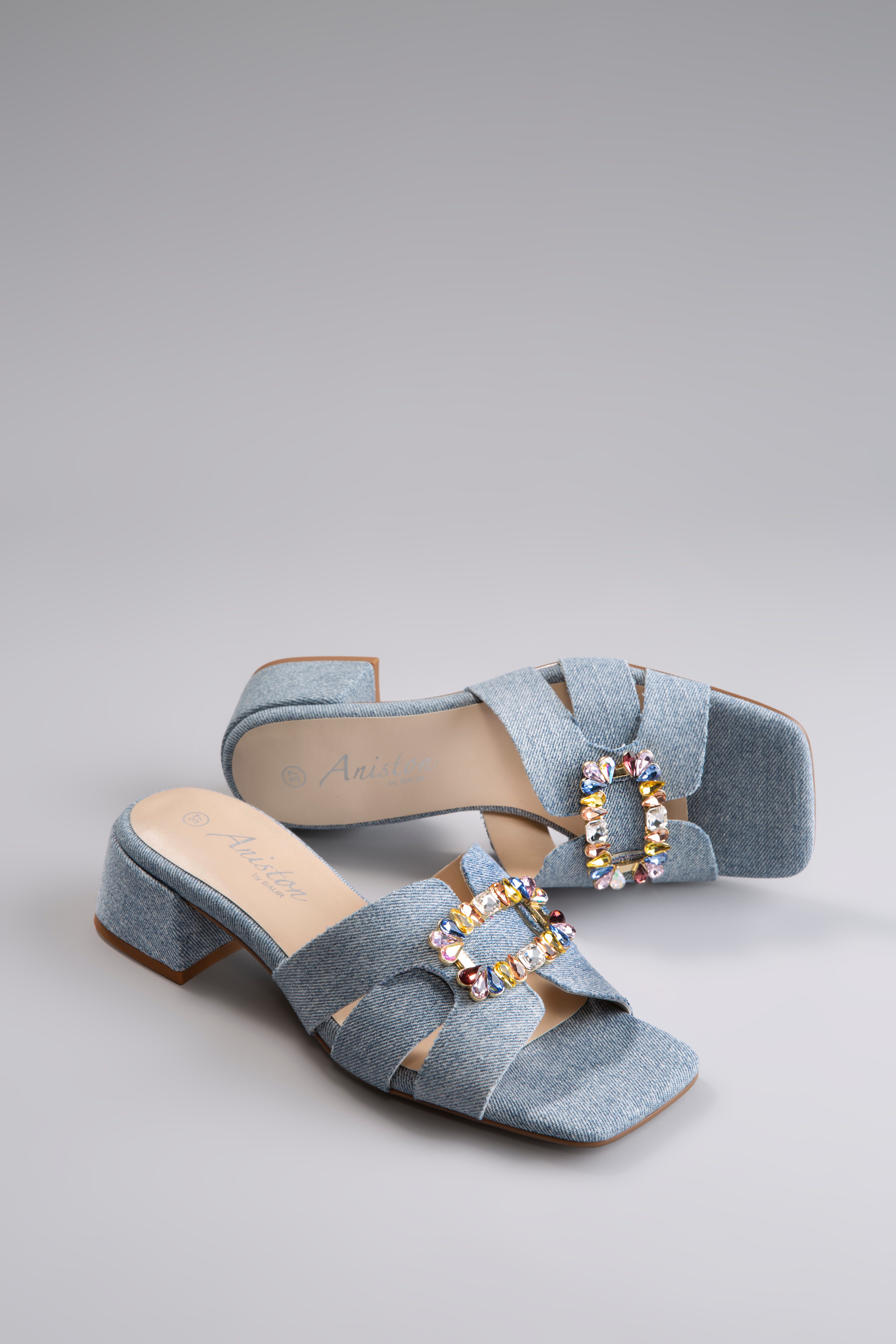 Aniston SHOES Pantolette, Sommerschuh, Festtagsschuh, Blockabsatz - NEUE KO günstig online kaufen