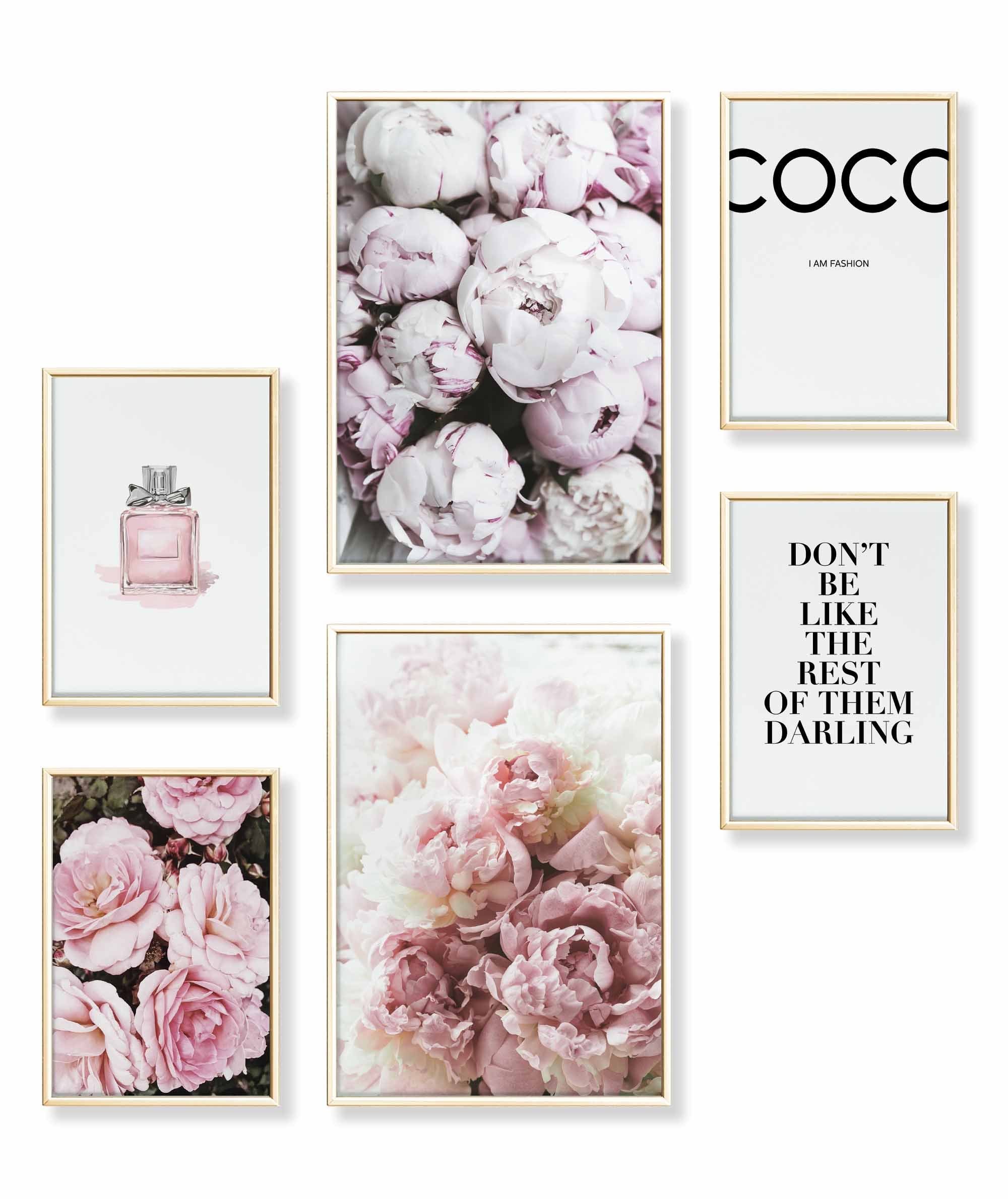 Poster Set als Wohnzimmer Deko, Bilder DINA3 & DINA4, Coco