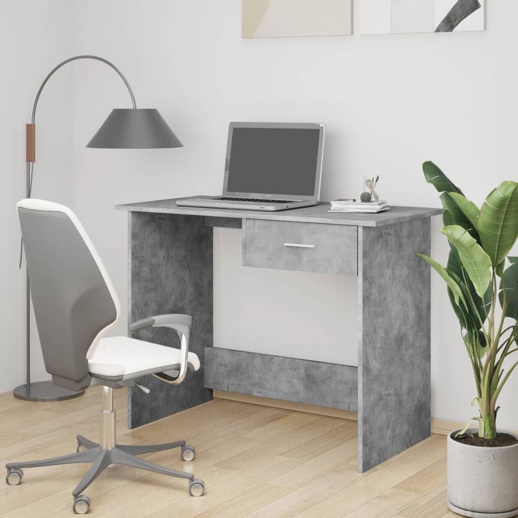 furnicato Schreibtisch 100 x 50 x 76 cm Betongrau (1-St), Mit Schublade ausgestatteter Computertisch für dein Arbeitszimmer