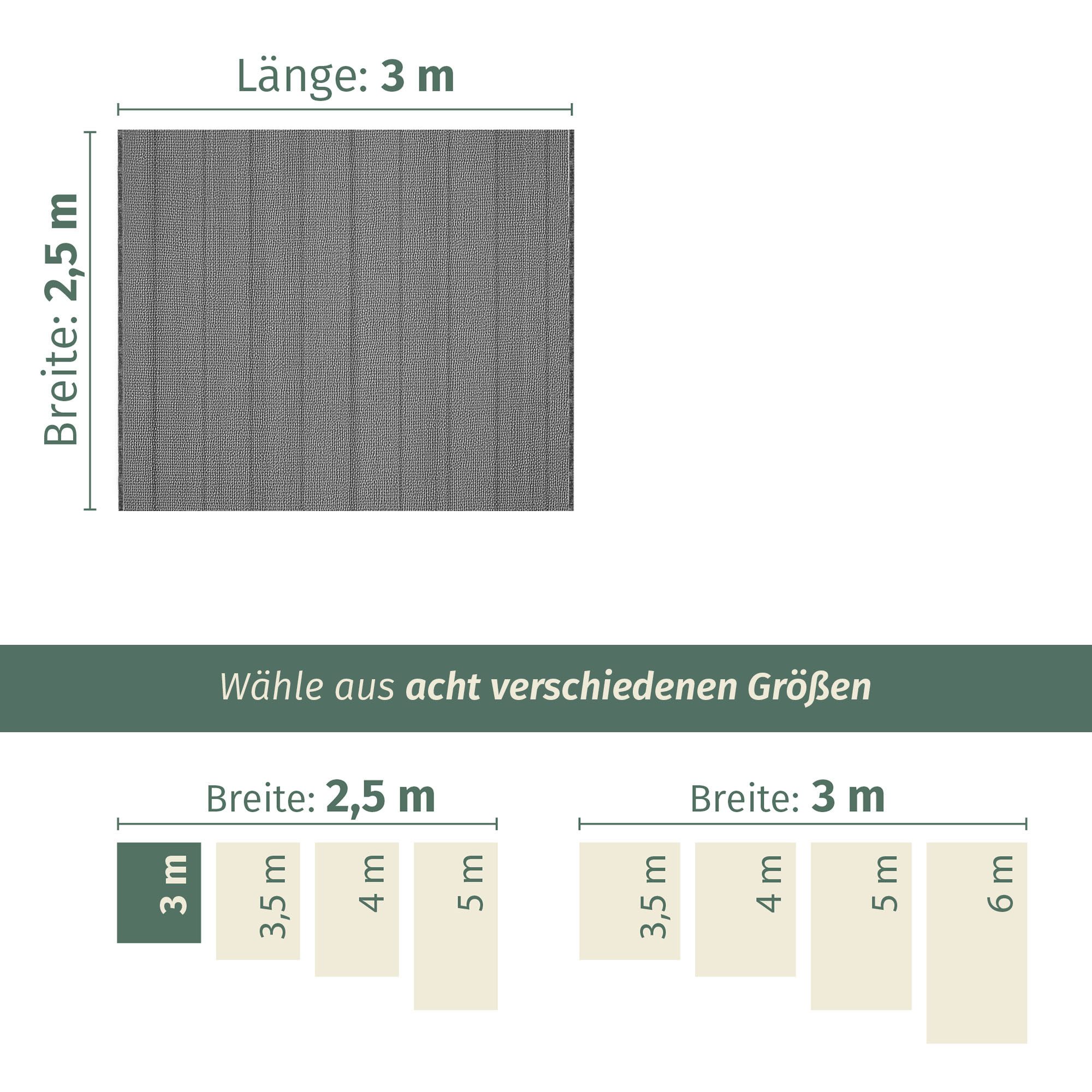 Moritz Zeltteppiche Vorzeltteppich - 250 x 300 - dunkelgrau