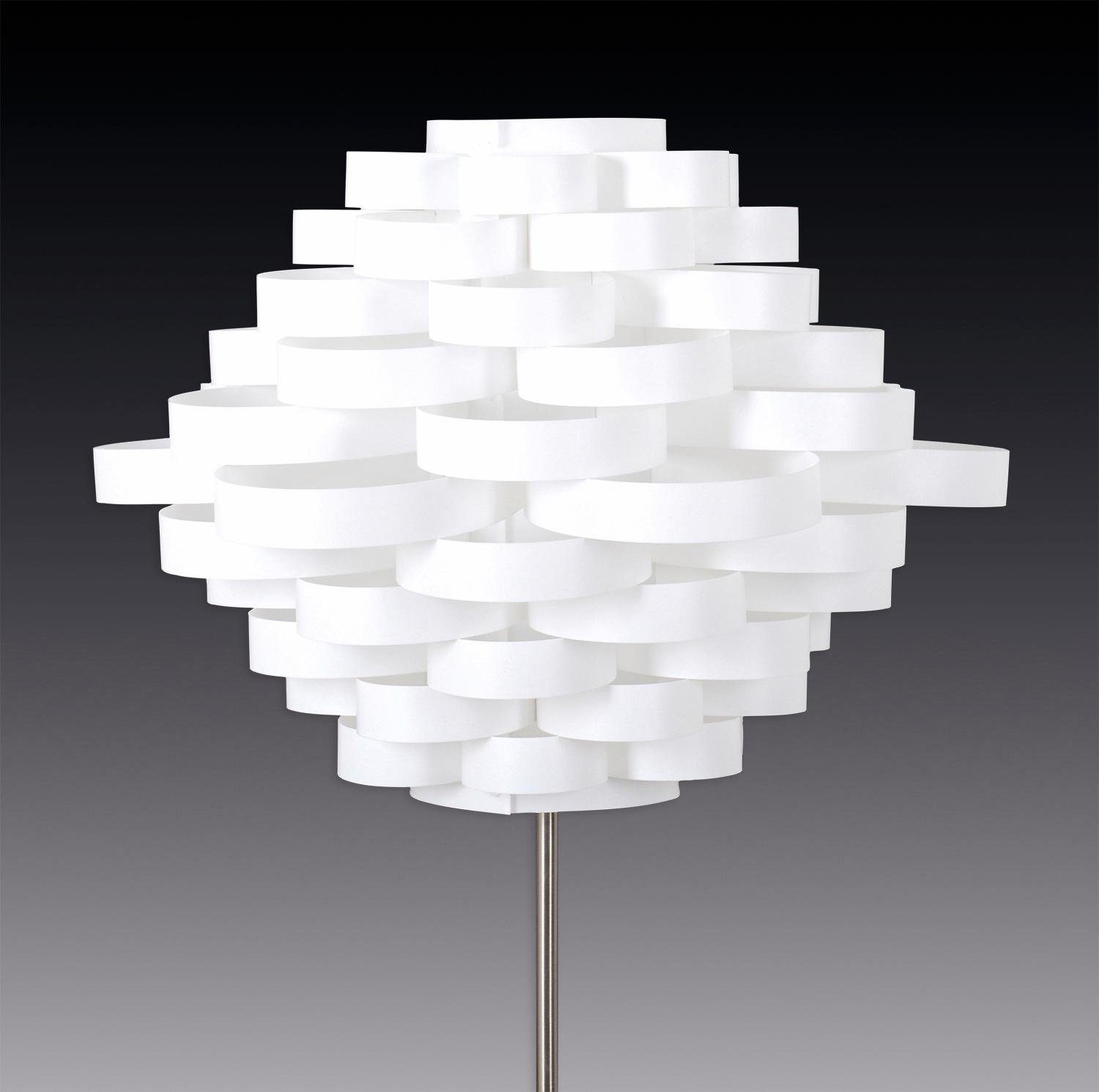 näve Stehlampe White 55cm max. weiß/nickel, h: 150cm, Line, ohne 40W, d: Leuchtmittel, E27 Kunststoff/Metall