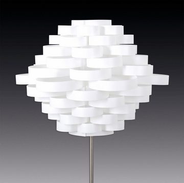 näve Stehlampe White Line, ohne Leuchtmittel, E27 max. 40W, weiß/nickel, Kunststoff/Metall, h: 150cm, d: 55cm