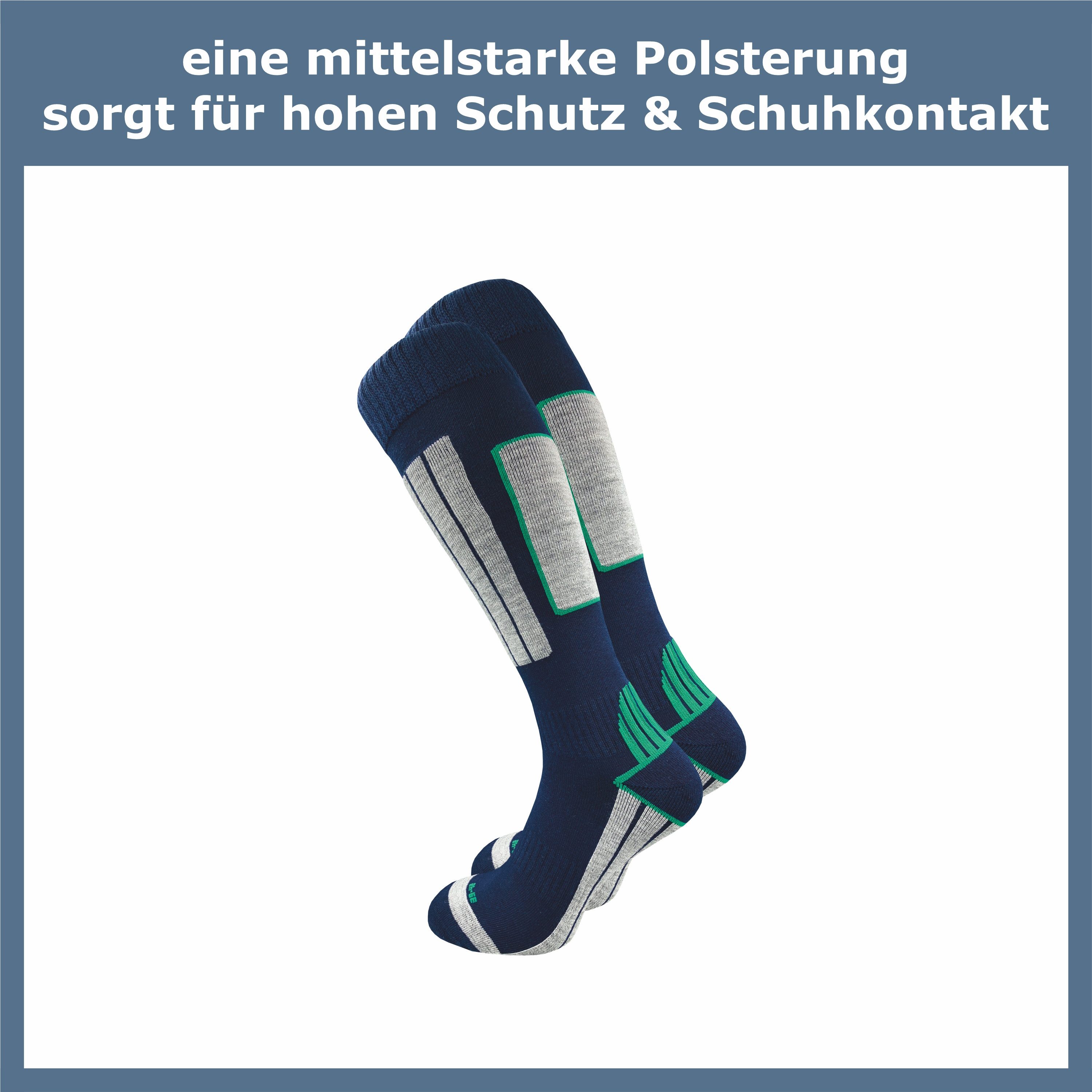 GAWILO Skisocken für Herren mit wärmender Wolle und spezieller Funktionspolsterung (4 Paar) Spezielle Konstruktion sorgt für Stabilität & hält Füße warm & trocken