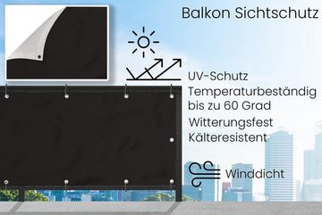 MuchoWow Balkonsichtschutz Grau - Herbst - Jahreszeiten - Farben (1-St) Balkonbanner, Sichtschutz für den Balkon, Robustes und wetterfest