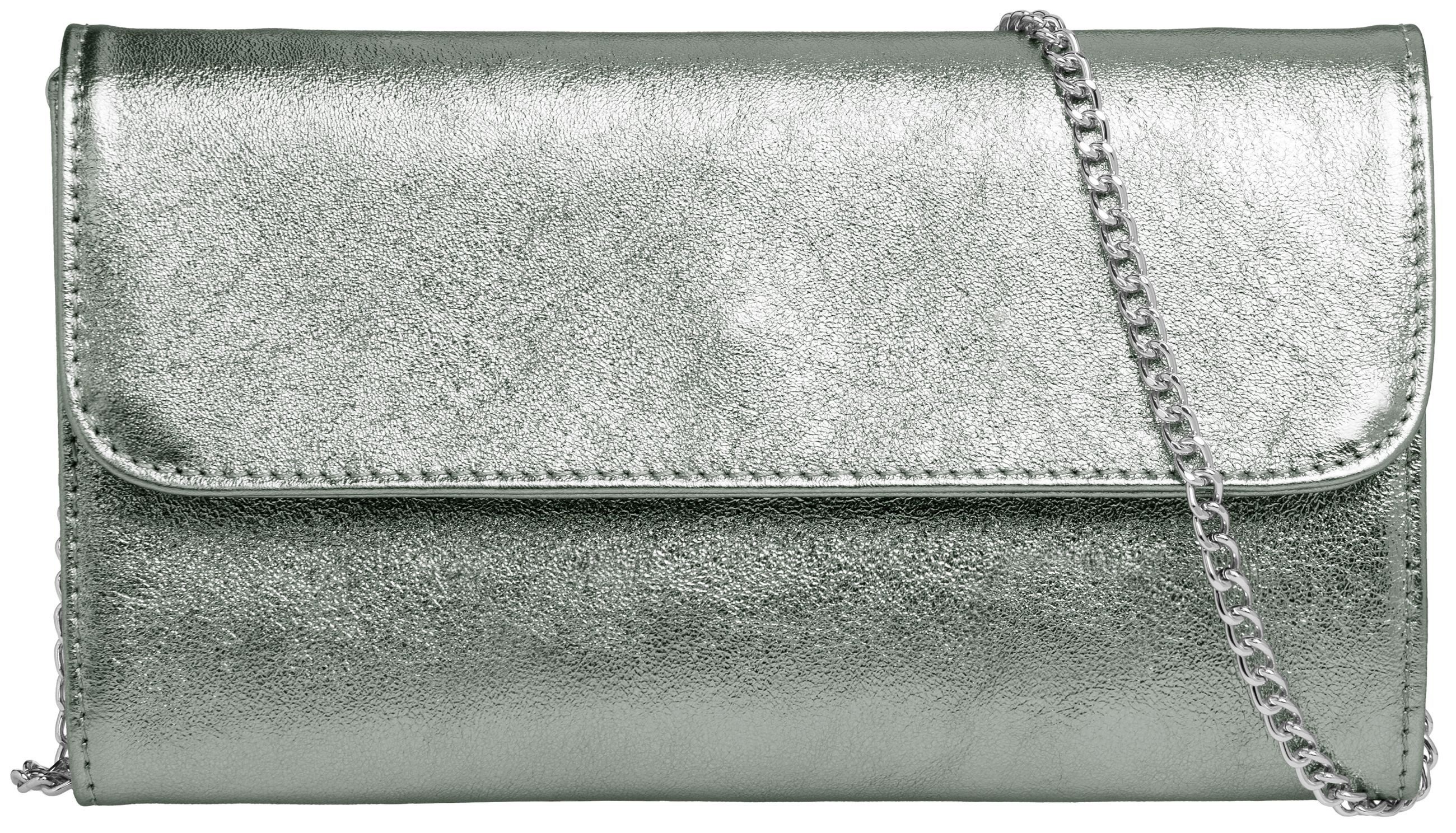 Caspar Clutch Abendtasche Metallic Leder Damen Tasche - PREMIUM LINE - Modell No.779, leicht, elegant & langlebig- 100% Echtleder - Handmade in Italy