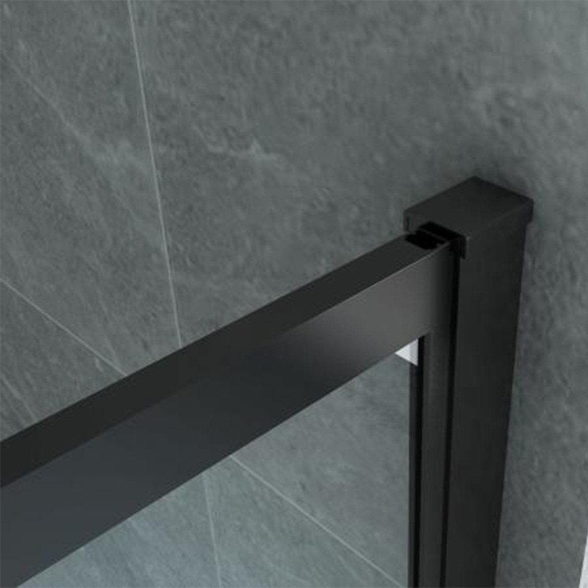 Aloni Walk-in-Dusche Duschwand 8mm ESG Sicherheitsglas, schwarzmatt mit Nano-Beschichtung, Sicherheitsglas, begehbare Duschabtrennung mit Glas – 80x200 cm
