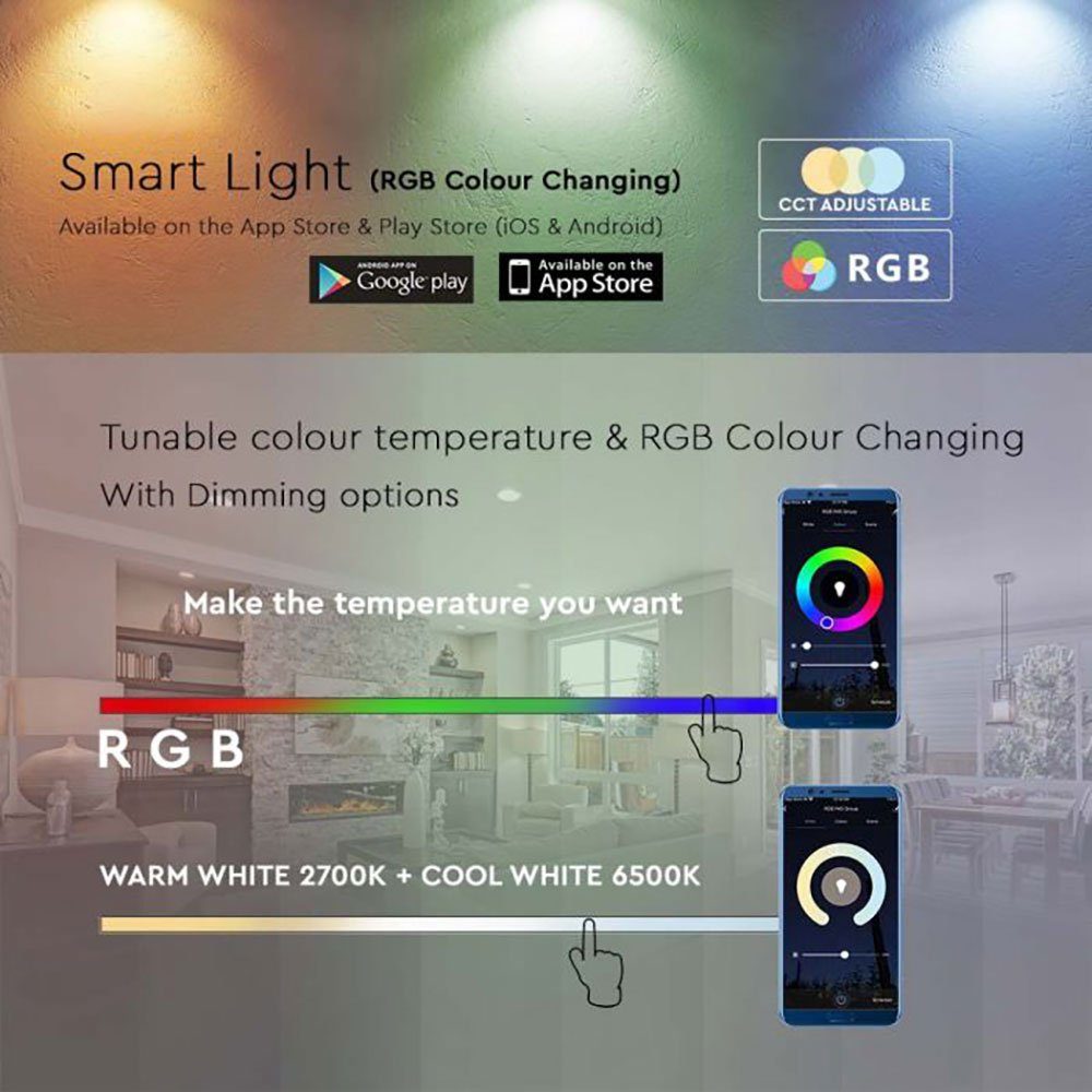 LED 8,5W Warmweiß, Smart Leuchtmittel Smarte Kaltweiß, warmweiß-kaltweiß dimmbar etc-shop Farbwechsel, LED-Leuchte, Farbwechsel Tageslichtweiß, E27 Neutralweiß,