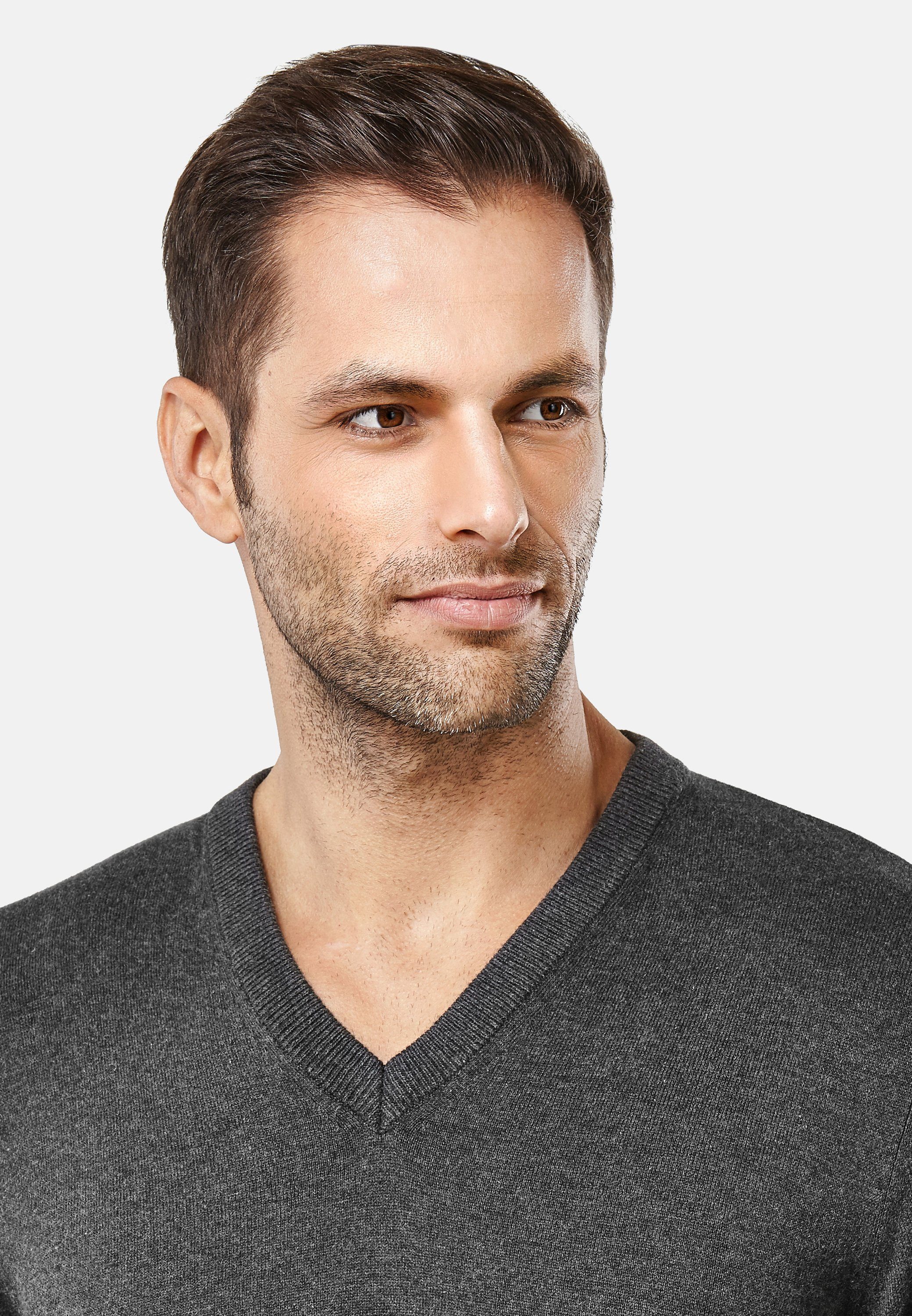 Vincenzo Boretti V-Ausschnitt-Pullover tailliert V Neck günstig online kaufen