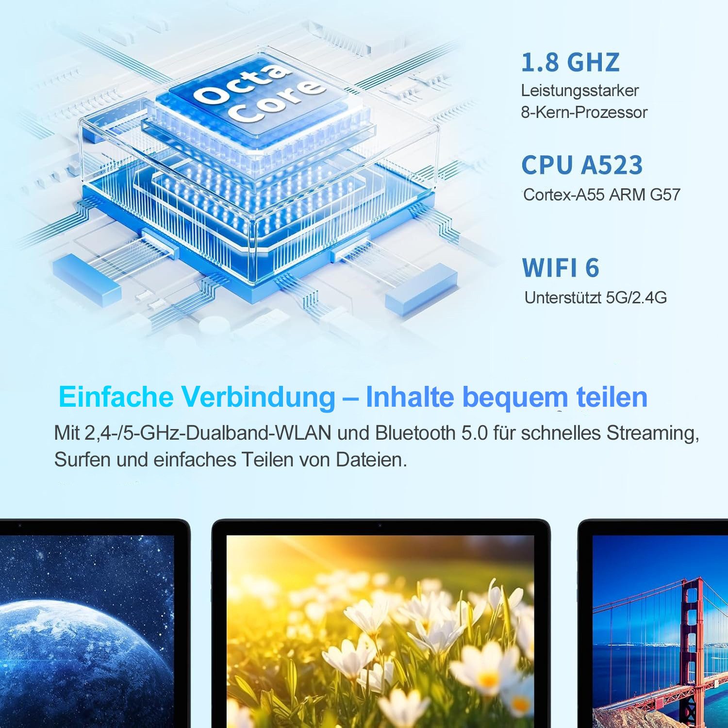 VASOUN TAB11 Tablet 10 Zoll,Android Tablet,128GB ROM,5G WiFi Tablet Tablet (10.1 Zoll Tablet", 128 GB, Android 15, (8000 mAh,128GB ROM, 2MP+8MP, 1280*800 HD)