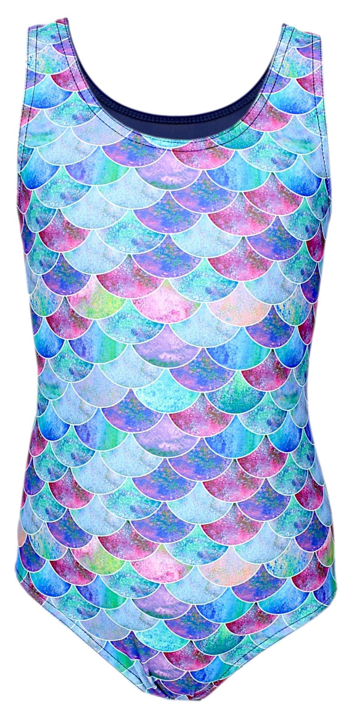 Aquarti Mädchen Badeanzug mit Ringerrücken Print 