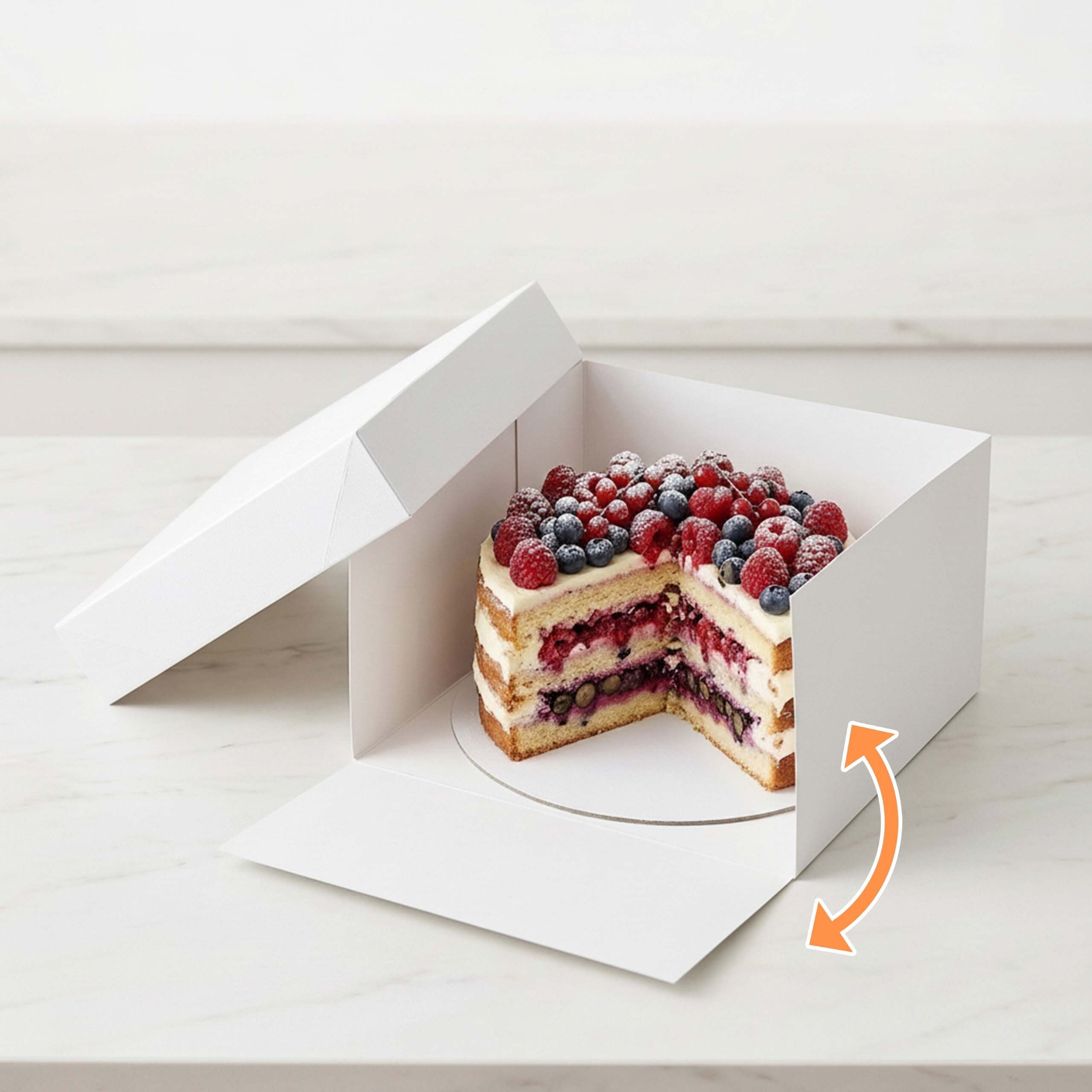 relaxdays Kuchentransportbox Tortenbox Set mit Cakeboards, Pappe, (4-tlg), 4er Pack – Bild 5 von 5