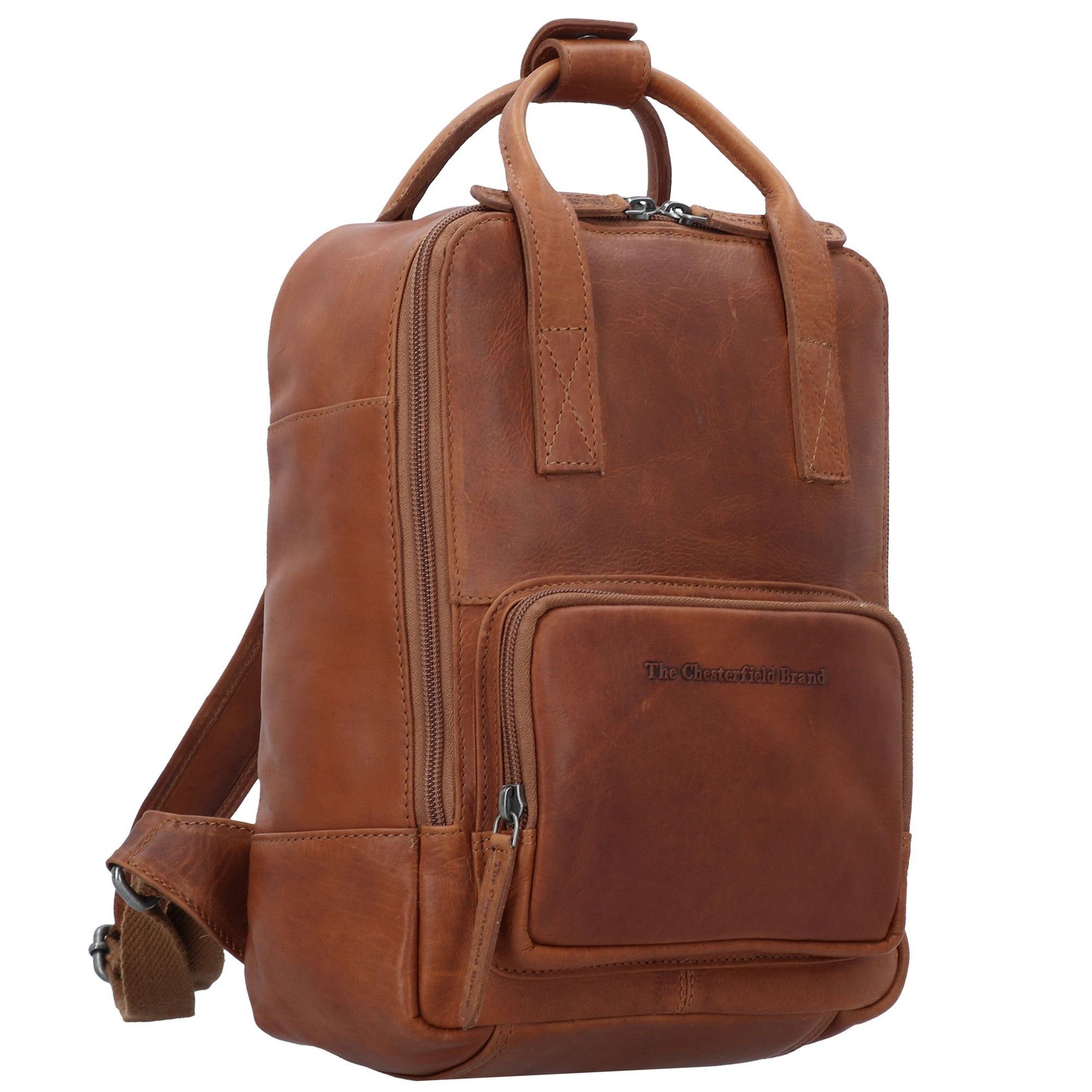 cognac Leder Chesterfield The Wax Brand Cityrucksack Up, Pull