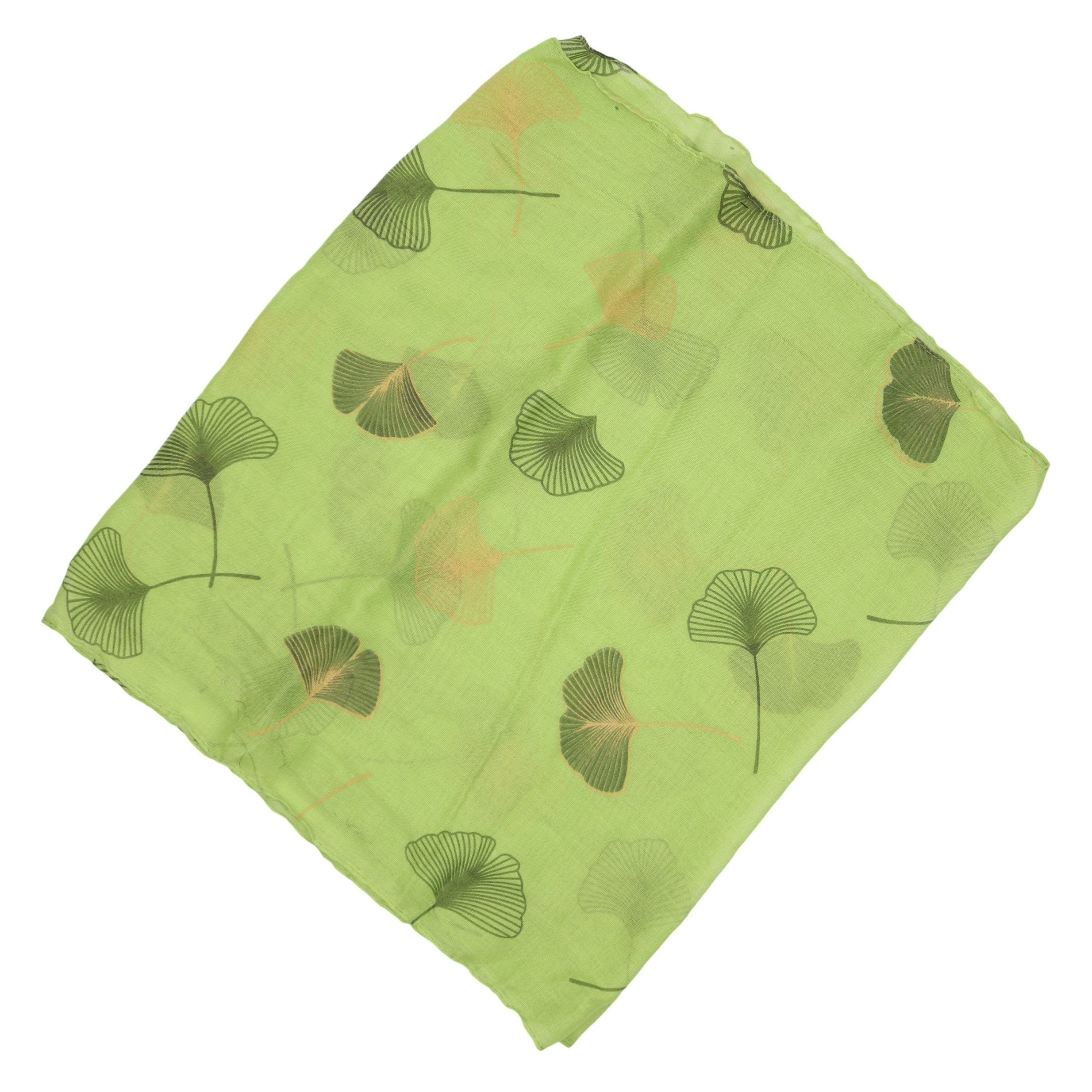 MIRROSI Loop Damen Schal mit Ginkgo-Muster Weich aus 100% Baumwolle Schlauchschal, (ca.160x45cm zweimal um den Hals wickelbar) – Bild 3 von 4