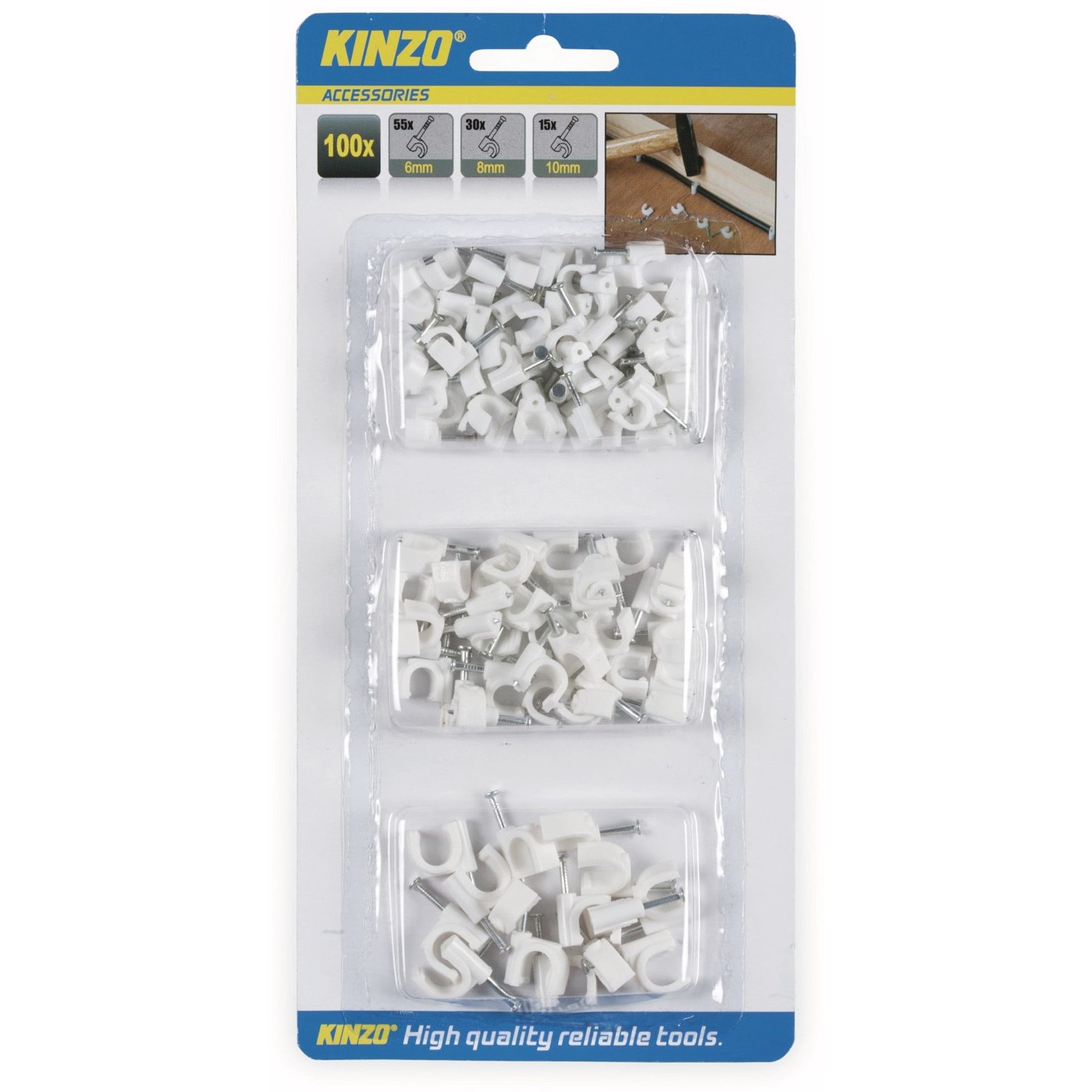 Kinzo Nagelschelle KINZO Nagelschellen-Set 100 Stück, 6/8/10 mm