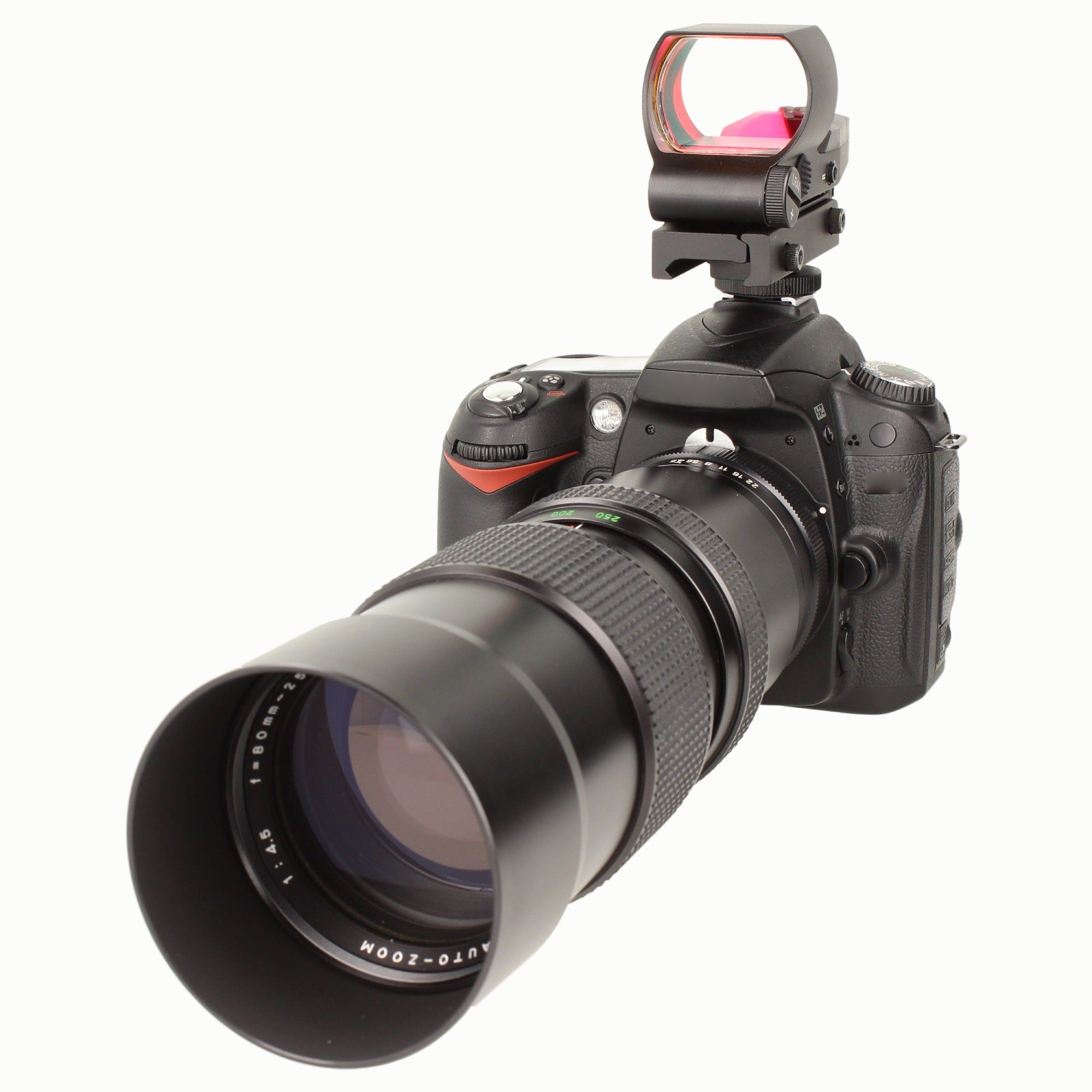 Minadax Aufstecksucher Red Dot Punkt Sichtfeld 40mm für Kameras Adapter große Visier 