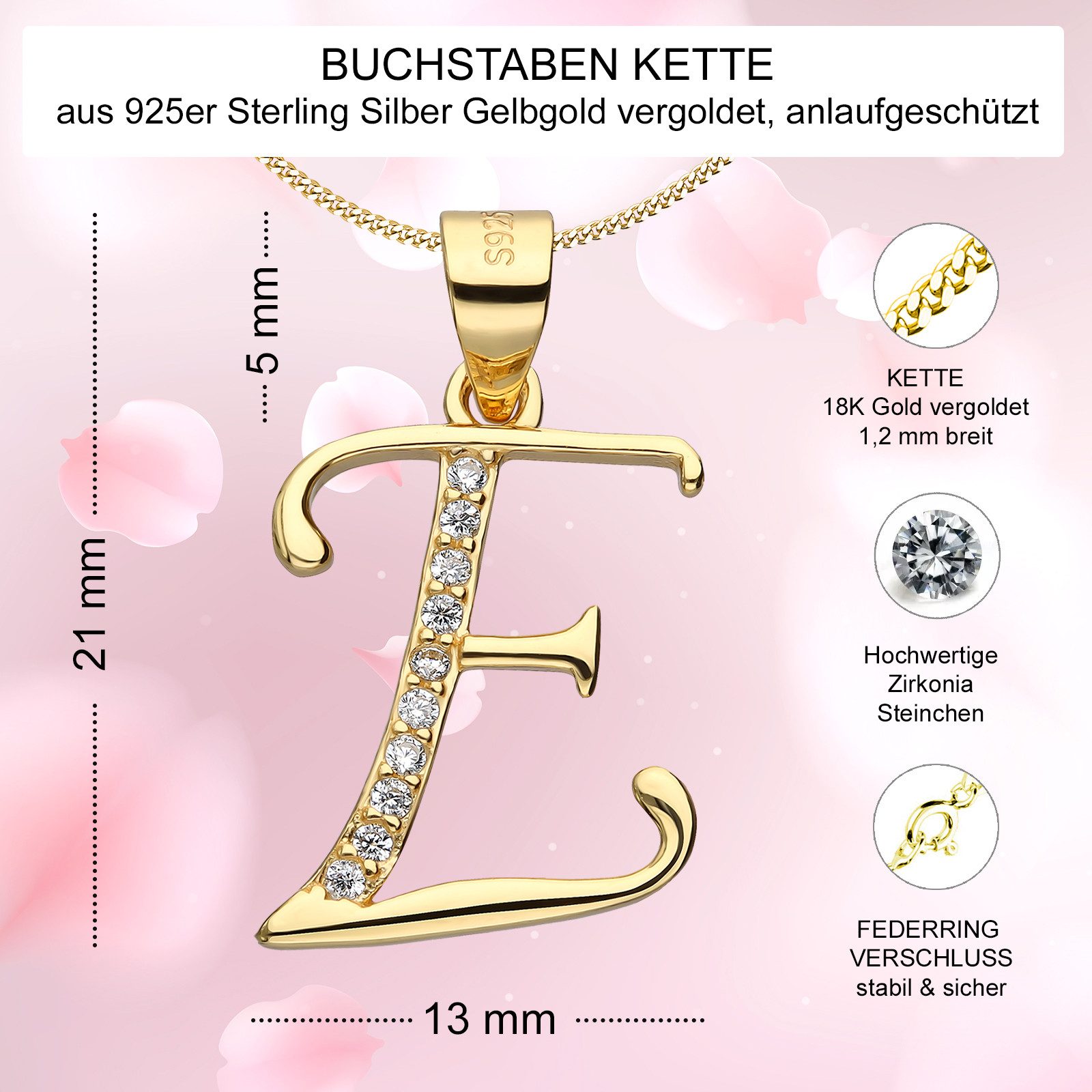 AMERITA Kette mit Anhänger Buchstaben E günstig online kaufen