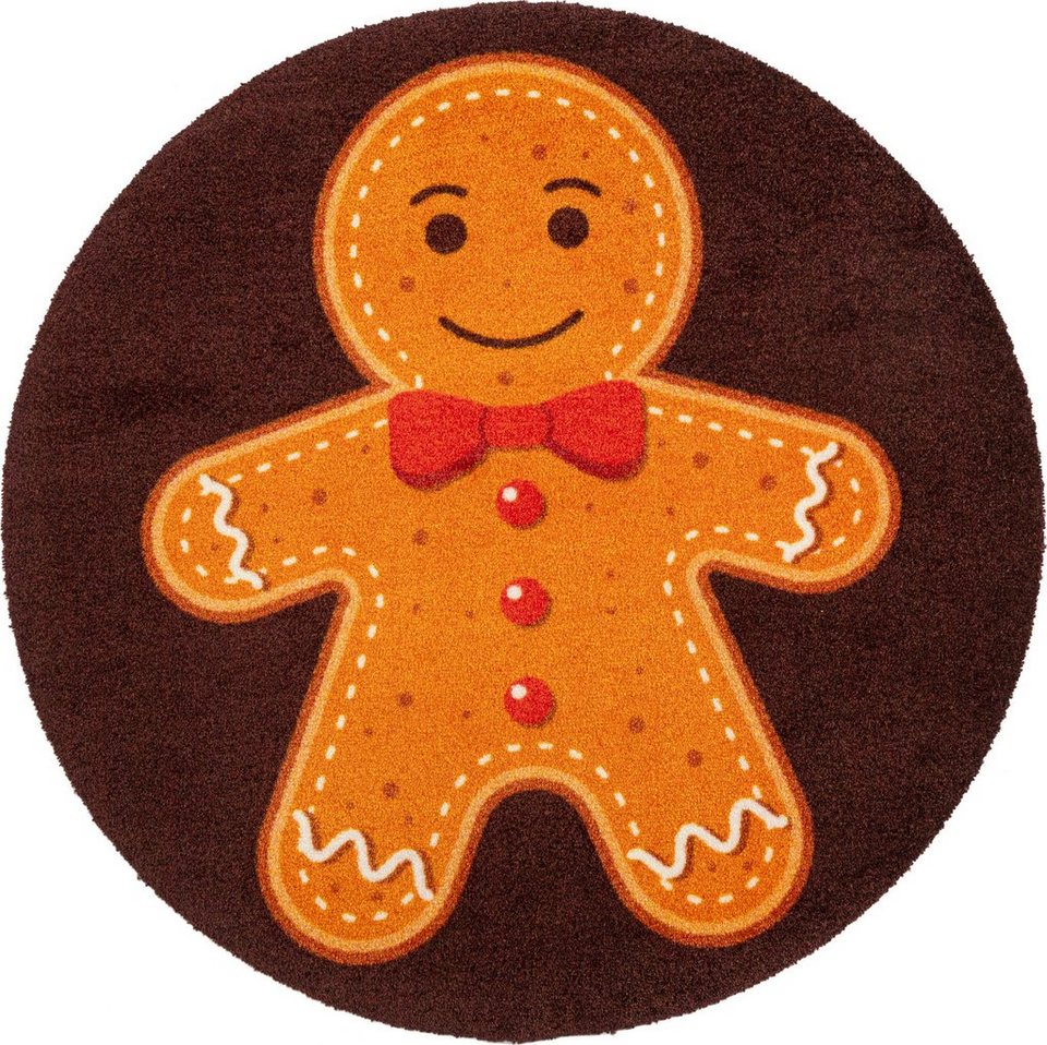 Teppich Gingerbread Man, wash+dry by Kleen-Tex, rechteckig, Höhe: 9 mm