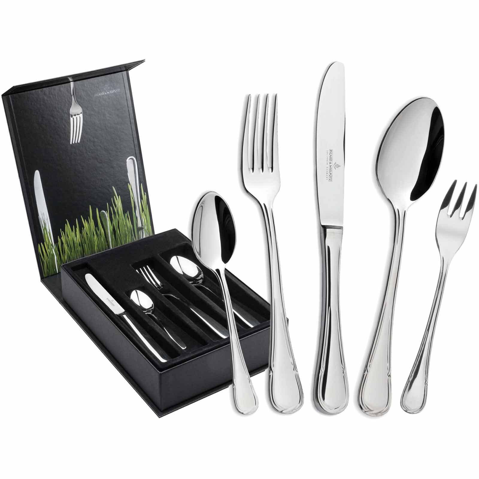 Picard & Wielpütz Solingen Besteck-Set Ligato Tafelbesteck inkl. Besteckbox 30-tlg. (30-tlg), Metall, Spülmaschinengeeignet