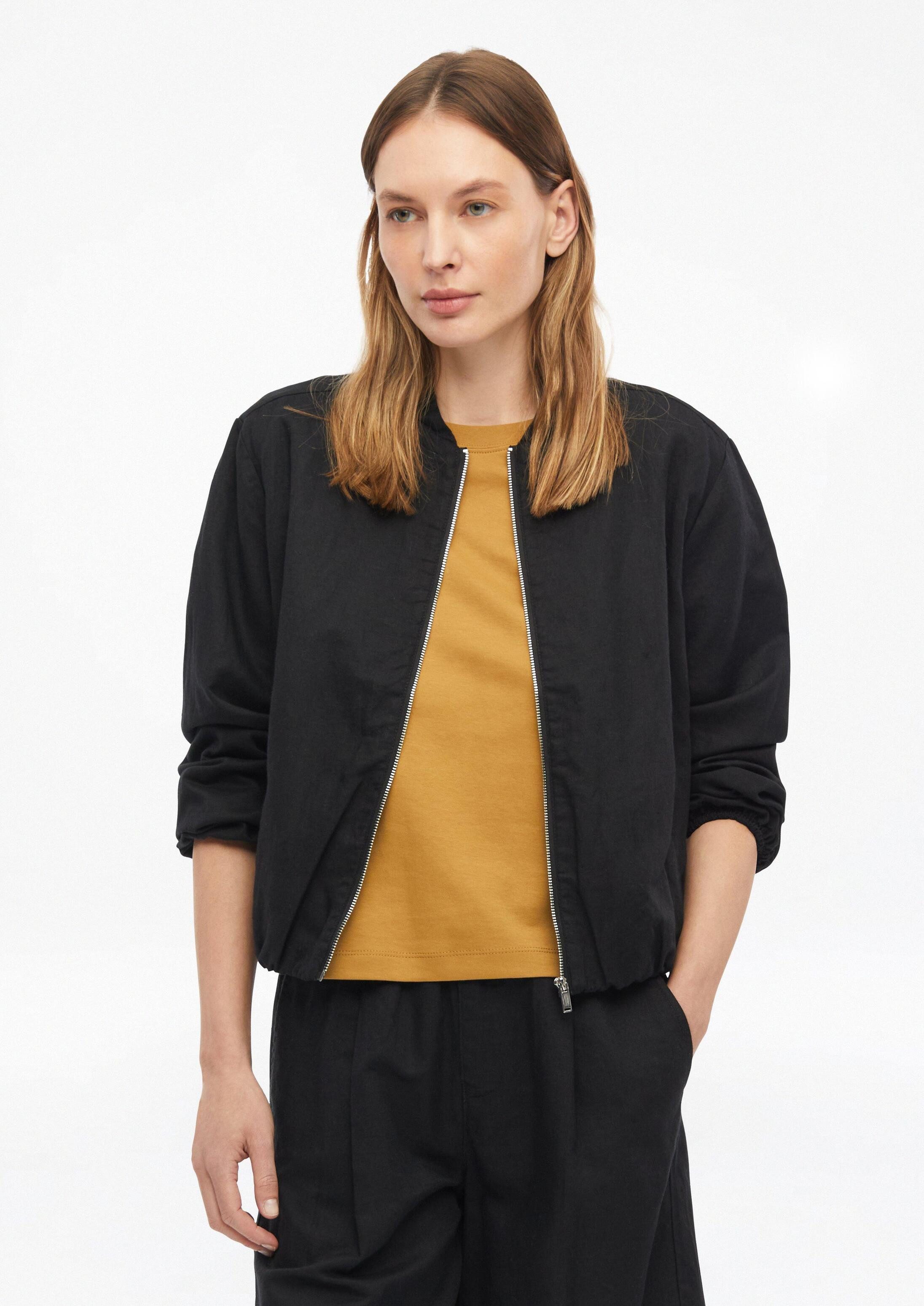 s.Oliver Funktionsjacke Indoor-Jacke Jacke aus Leinenmix im Boxy Fit mit Ballonsaum