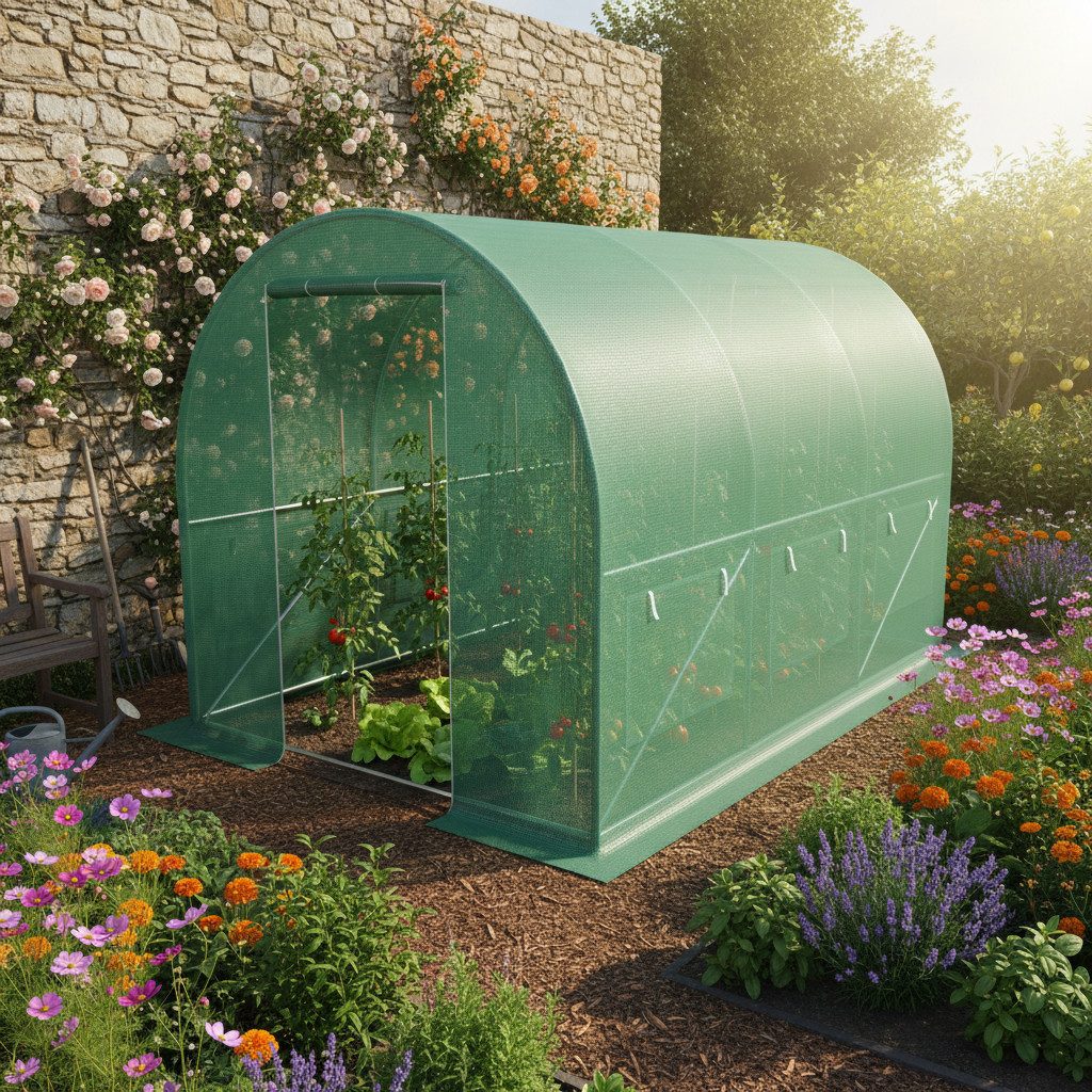 KONIFERA Foliengewächshaus El Ejido, robust und wetterfest + Tür, Aufzucht Tomaten BxTxH: 196x296x200cm