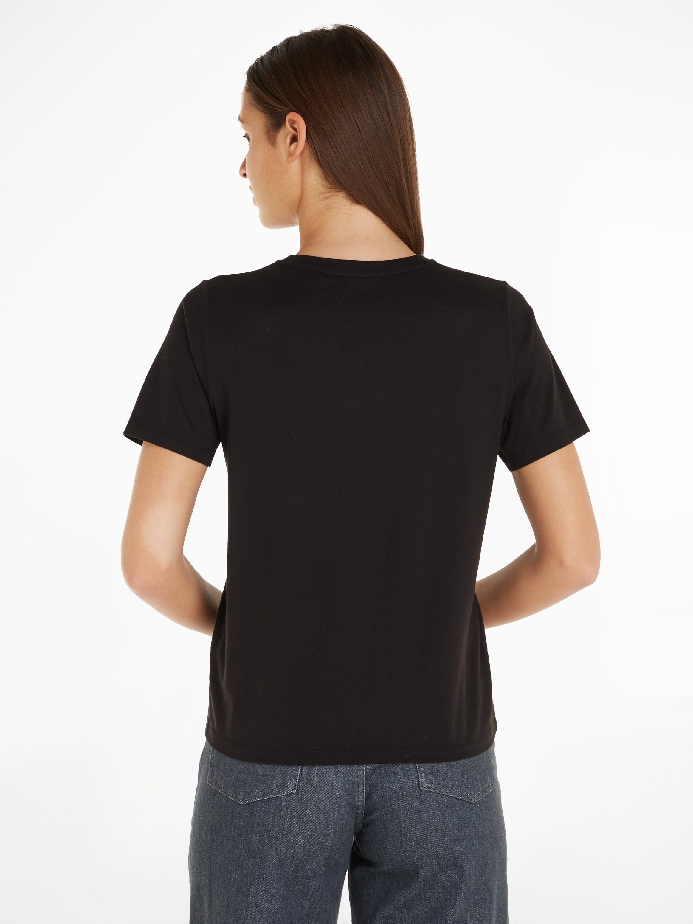 Baumwolle T-SHIRT LOGO MICRO Ck-Black T-Shirt reiner aus Calvin Klein