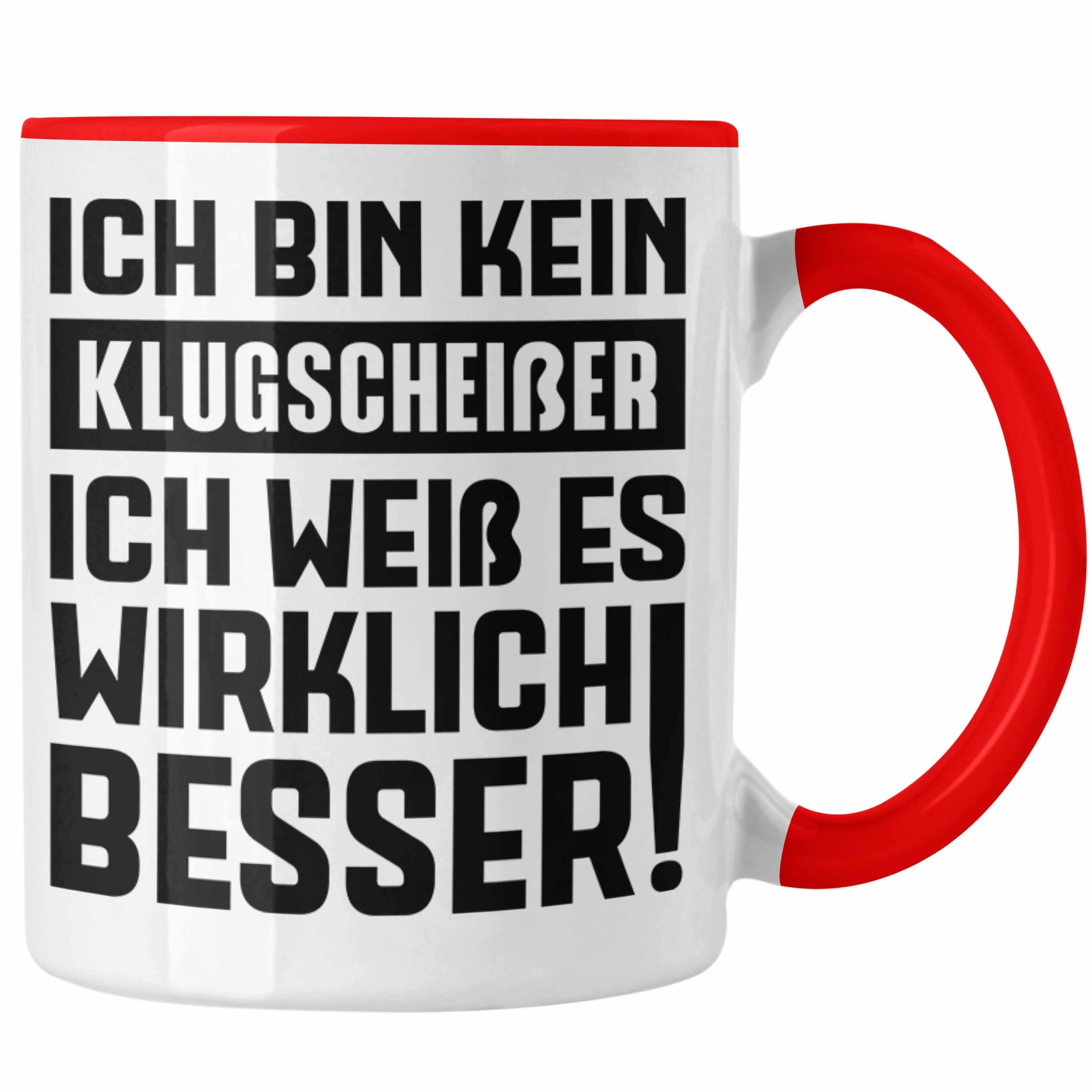 Trendation Tasse Trendation Klugscheißer Geschenk Tasse mit Spruch
